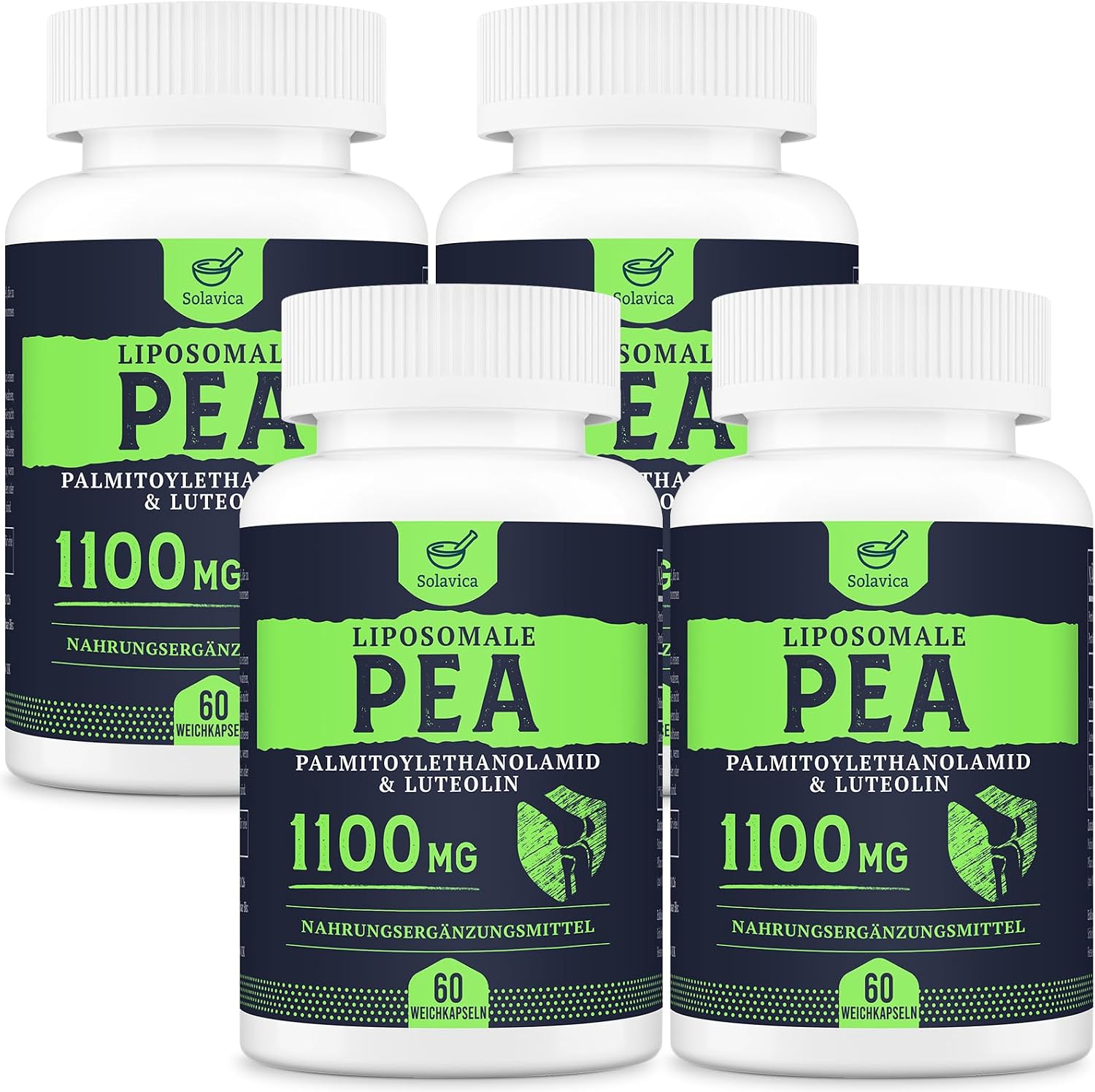 Detalle de Liposomales PEA 1100mg – Mikronisiertes Palmitoylethanolamid mit Luteolin | 60 Softgel-Kapseln
