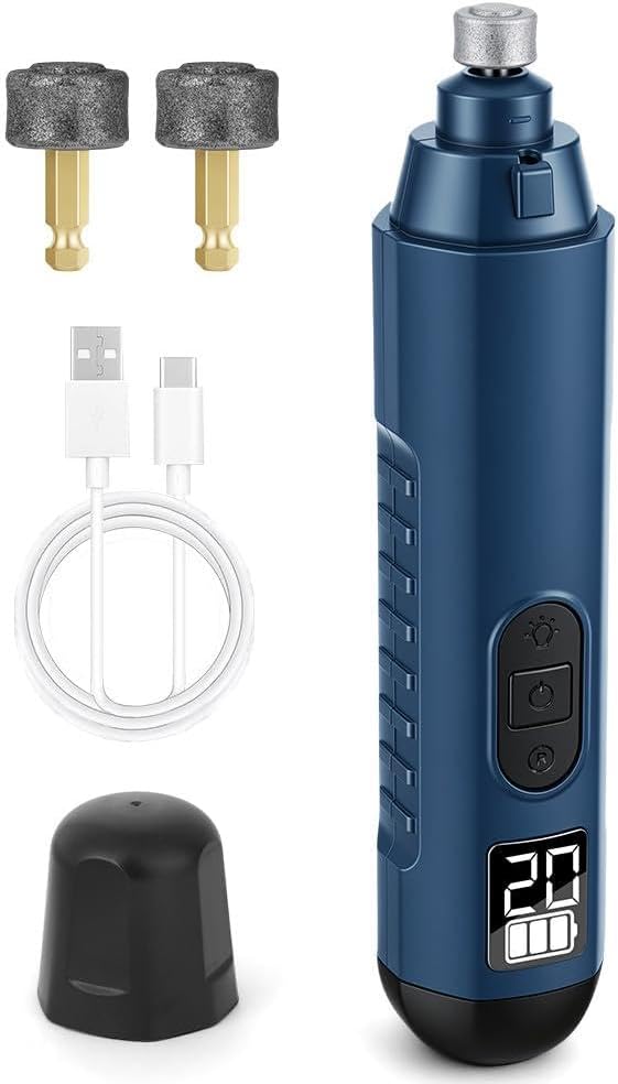 Aolso Lime à Ongles pour Chien et Chat — Broyeur rechargeable silencieux, 5 vitesses, bleu