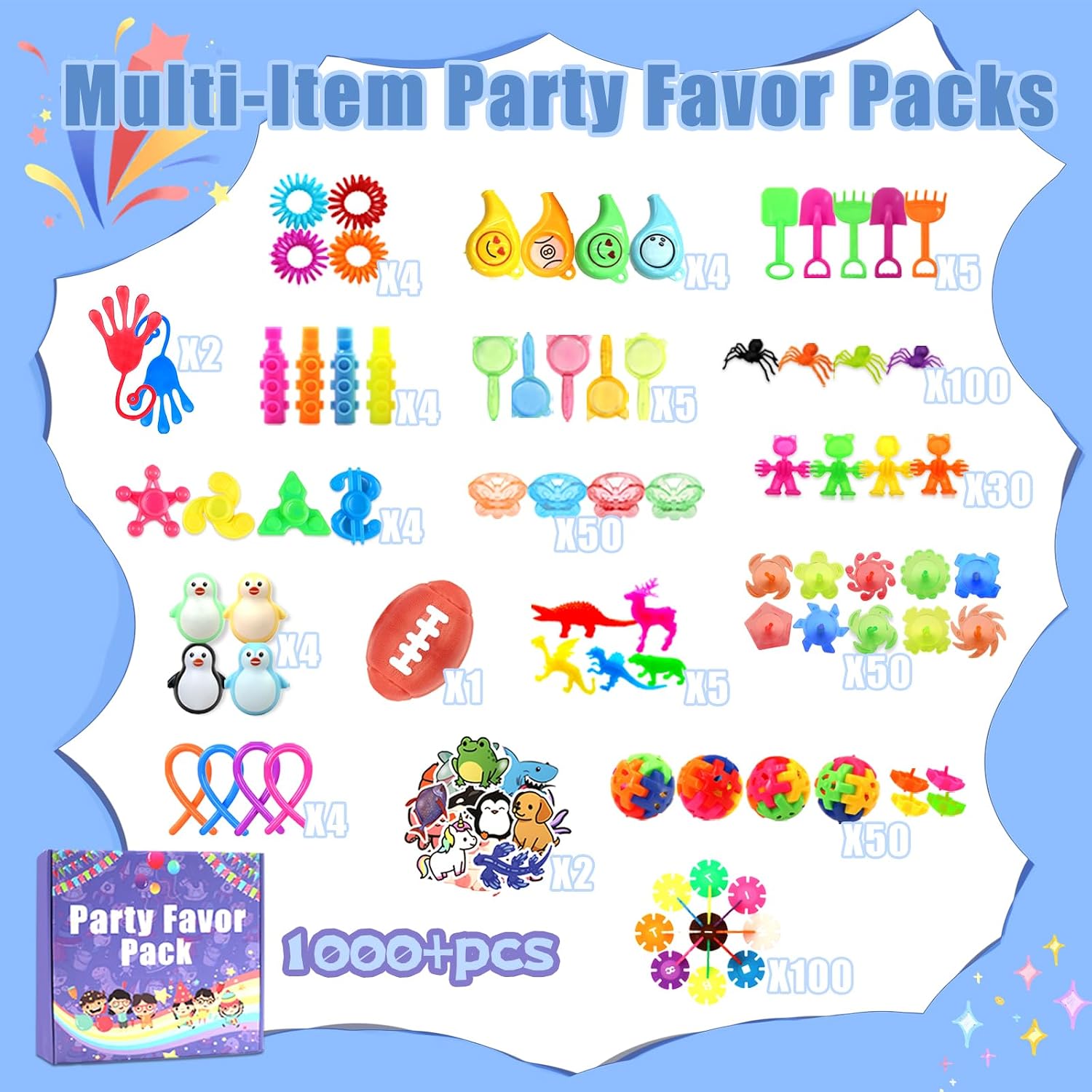Thumbnail 6 de Wuridiwa toys 1,000-Piece Kids’ Party Favor Set with Fidget Toys