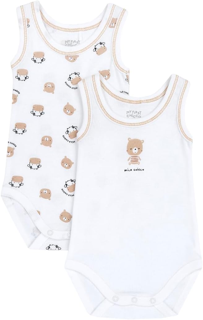 Thumbnail 4 de Chicco Body Bébé sans manches avec ouverture confort et rabat – Lot de 2, coton léger
