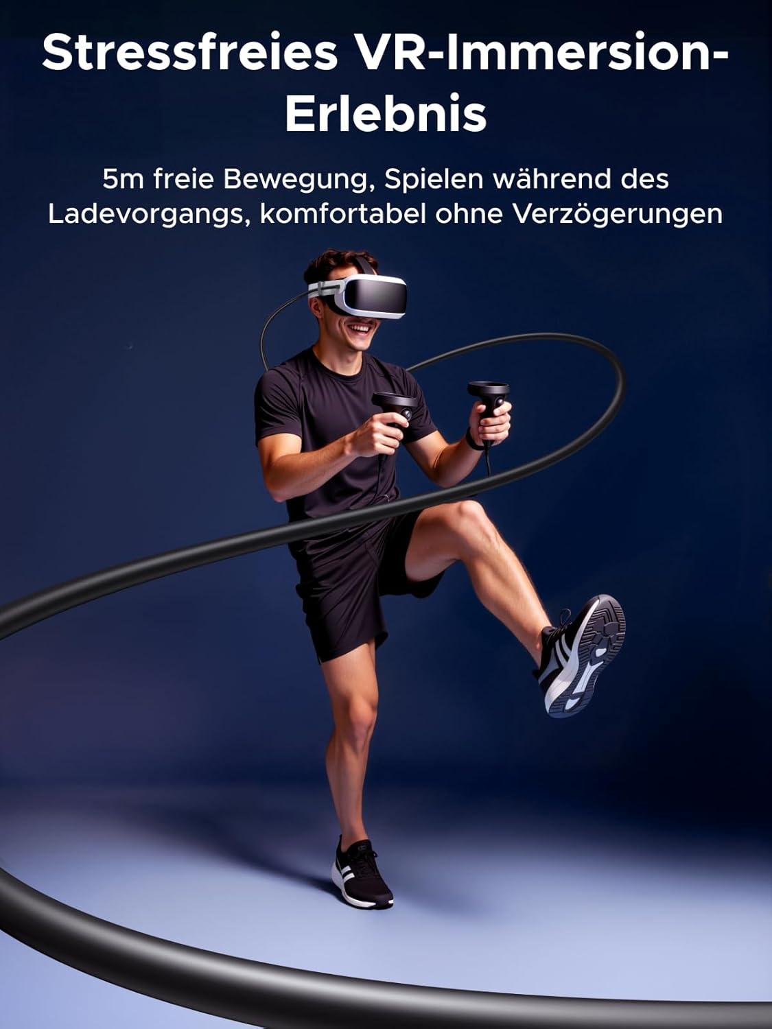 Thumbnail 1 de UGREEN Link-Kabel mit Ladefunktion (18W, 5m) für Meta Quest 3/3S & Quest 2/Pro – USB 3.0 A auf USB‑C VR‑Kabel