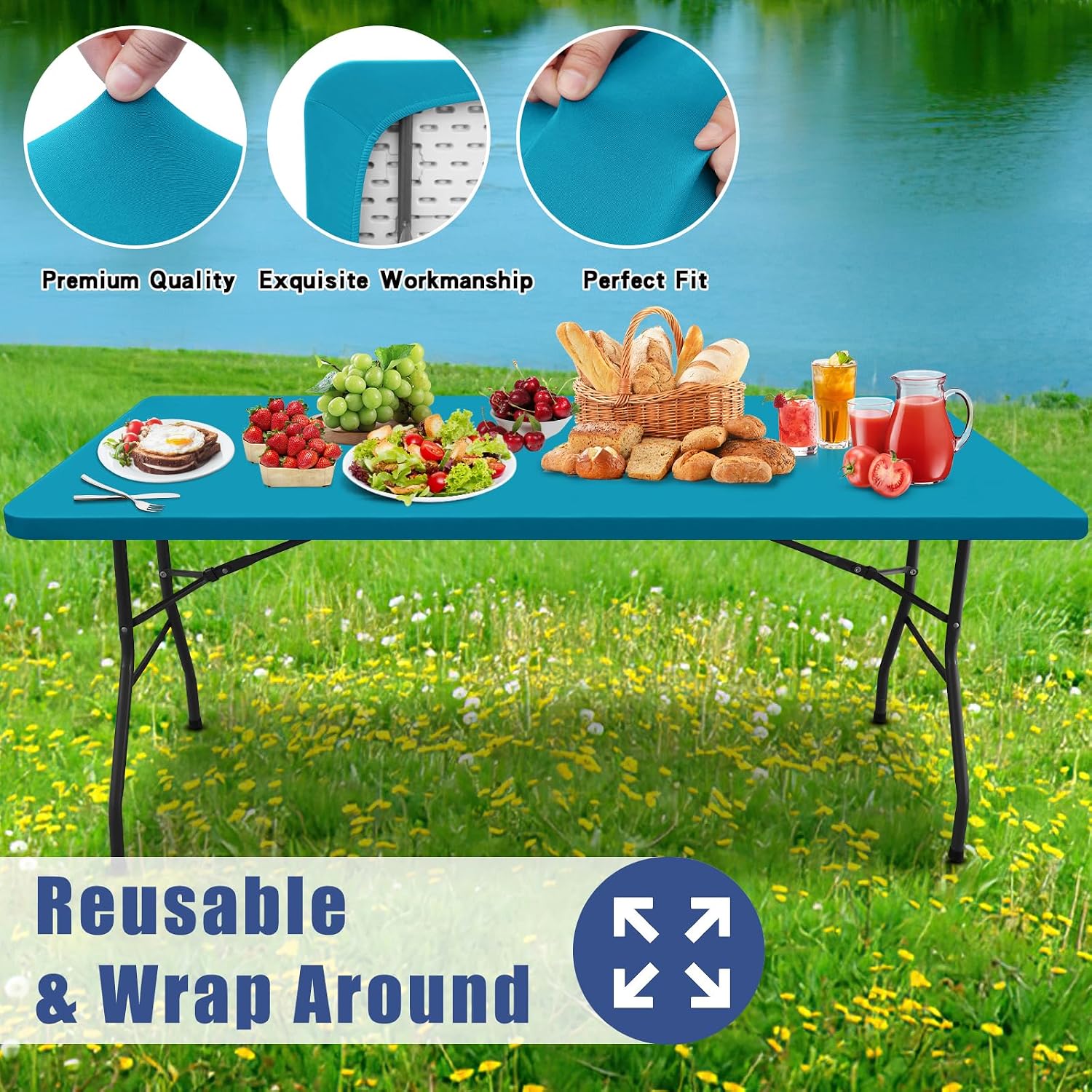Detalle de Moosfor Fitted Tablecloth 8FT