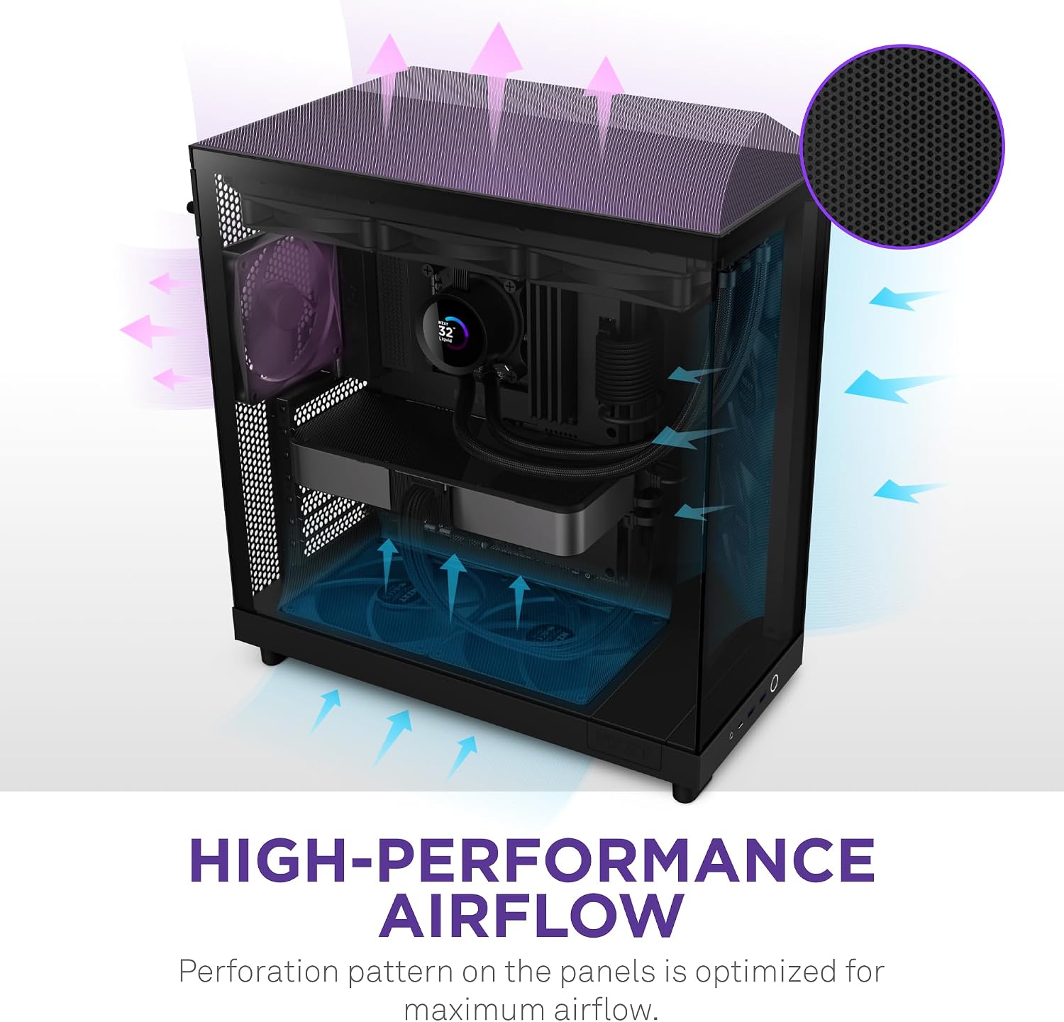 Thumbnail 4 de NZXT H6 Flow case mid-tower 3 ventole