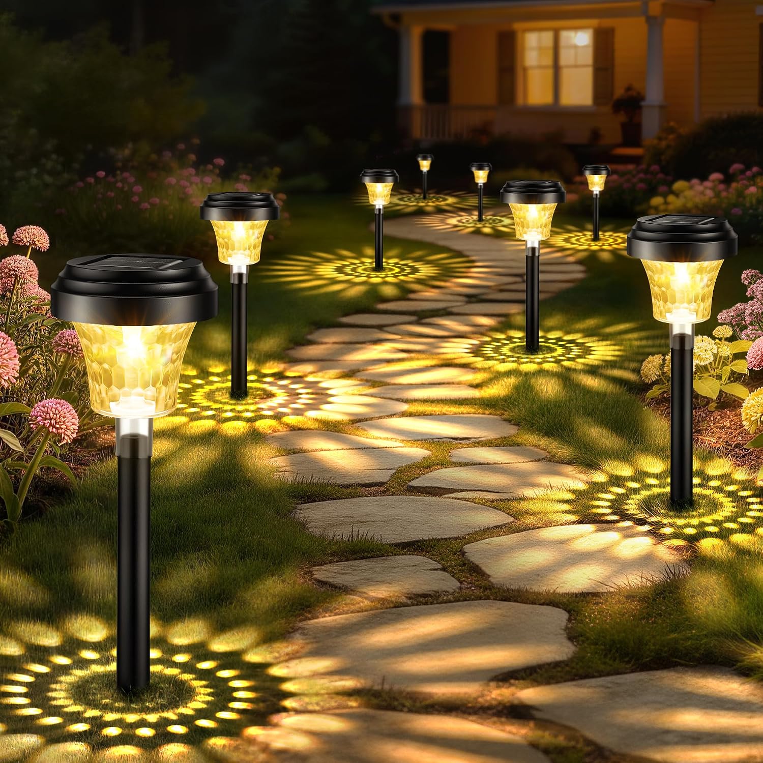 Detalle de FOMYHEARD Luci da Esterno Giardino Solari 8 Pezzi – Illuminazione LED, 8 pezzi, RGB e calda