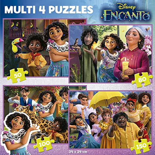 Detalle 2 de Educa - Multi 4 Encanto 🧩 Set de 4 puzzles infantiles de 50 a 150 piezas