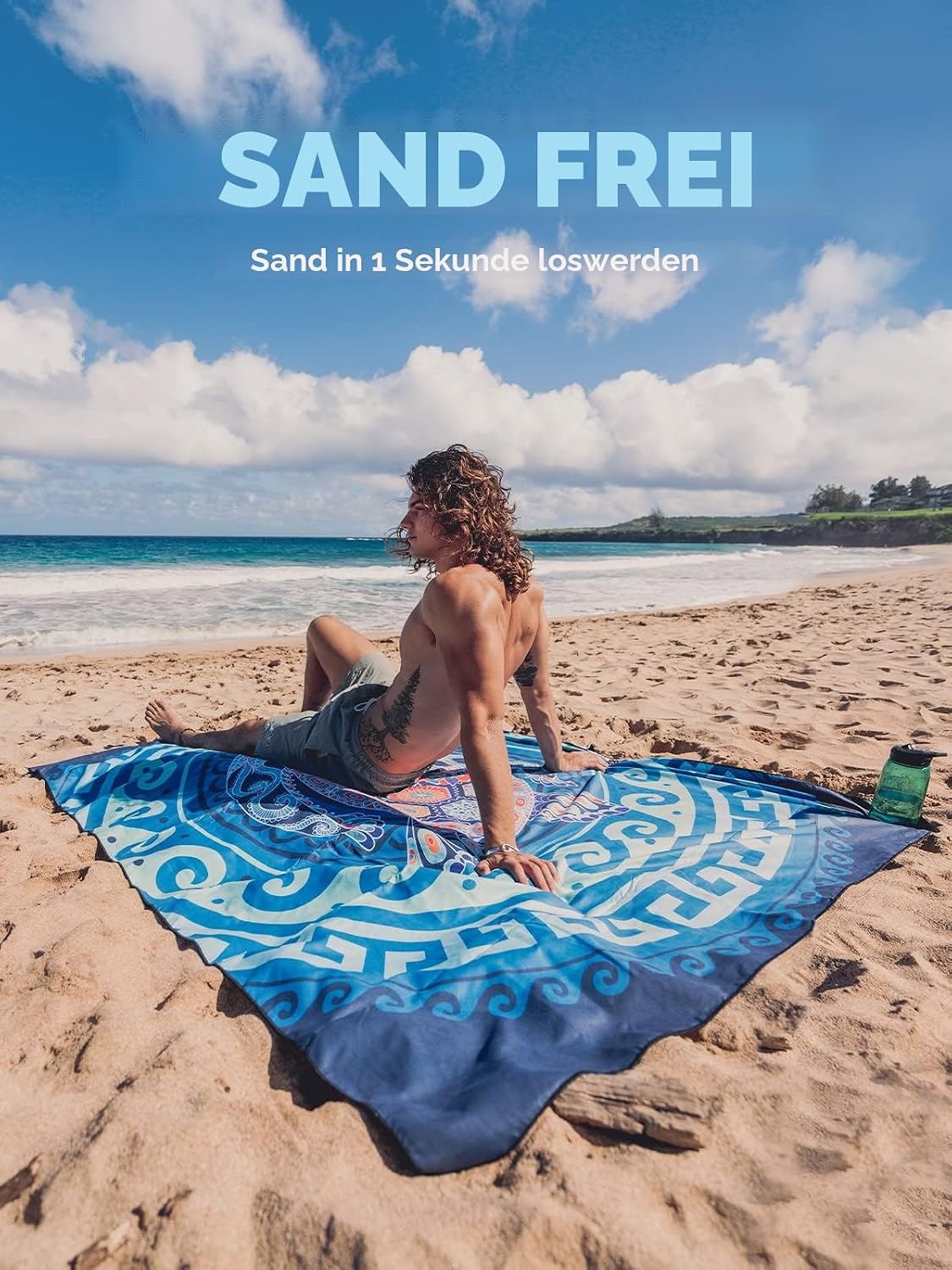 Detalle de OCOOPA Mikrofaser Strandtuch 200 x 145 cm – schnell trocknend, super saugfähig, sandfrei