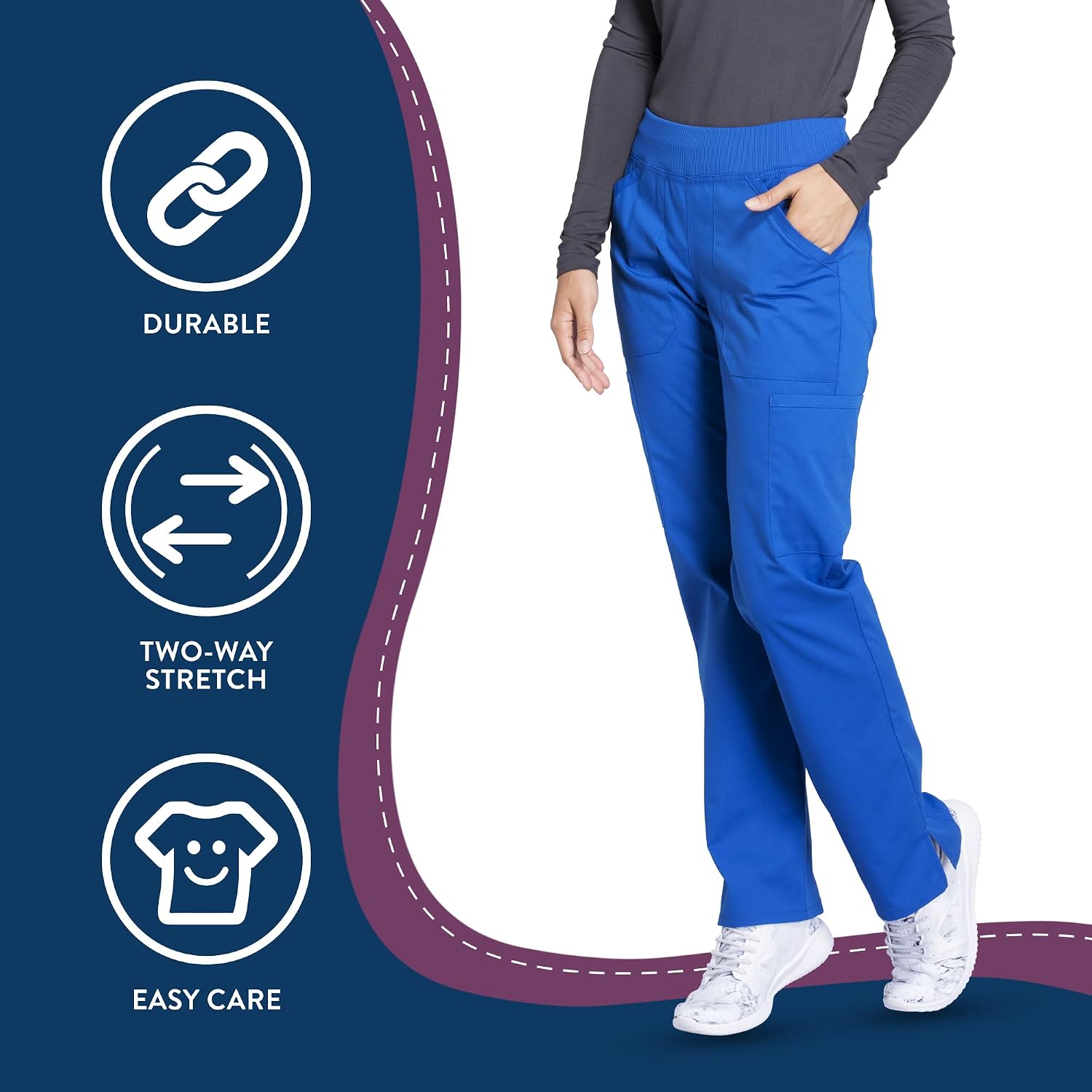 Thumbnail 4 de Cherokee WW170T Women's Scrub Pants, 2-Way Stretch and Six Pockets