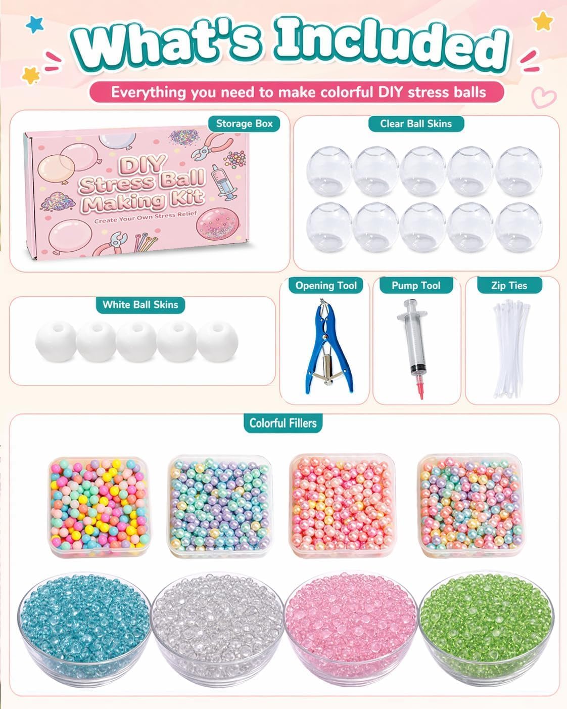 Thumbnail 3 de Donpidd DIY Stress Ball Making Kit with 15 TPR Skins and 8 Fillers