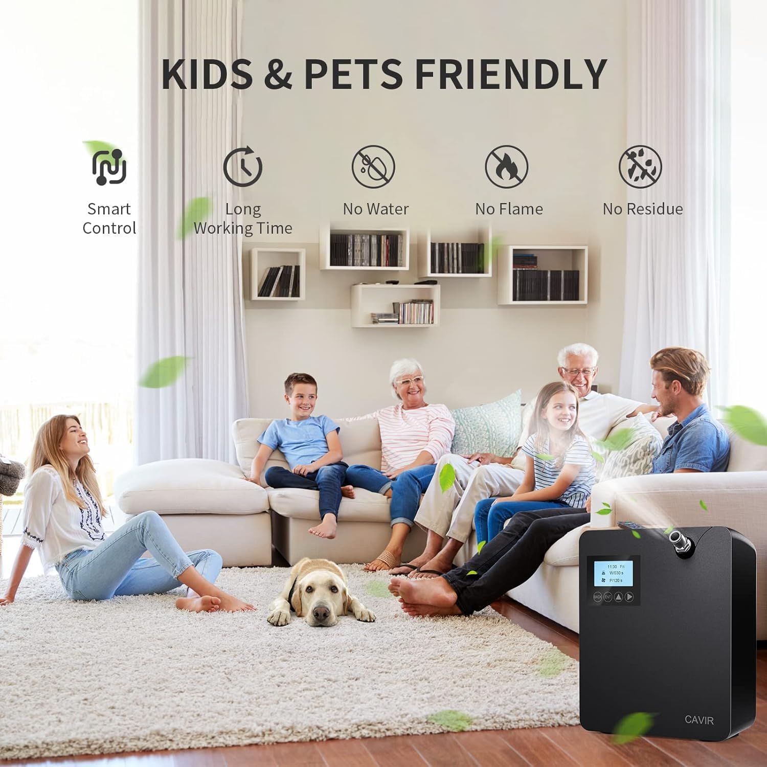 Detalle de Cavir Smart Scent Air Machine for Home – Waterless Nebulizing Diffuser (300mL) for Large Spaces