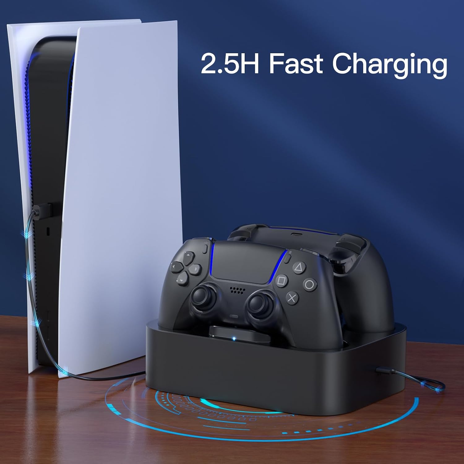 Detalle de NEWDERY PS5 Controller Charger Station 2m