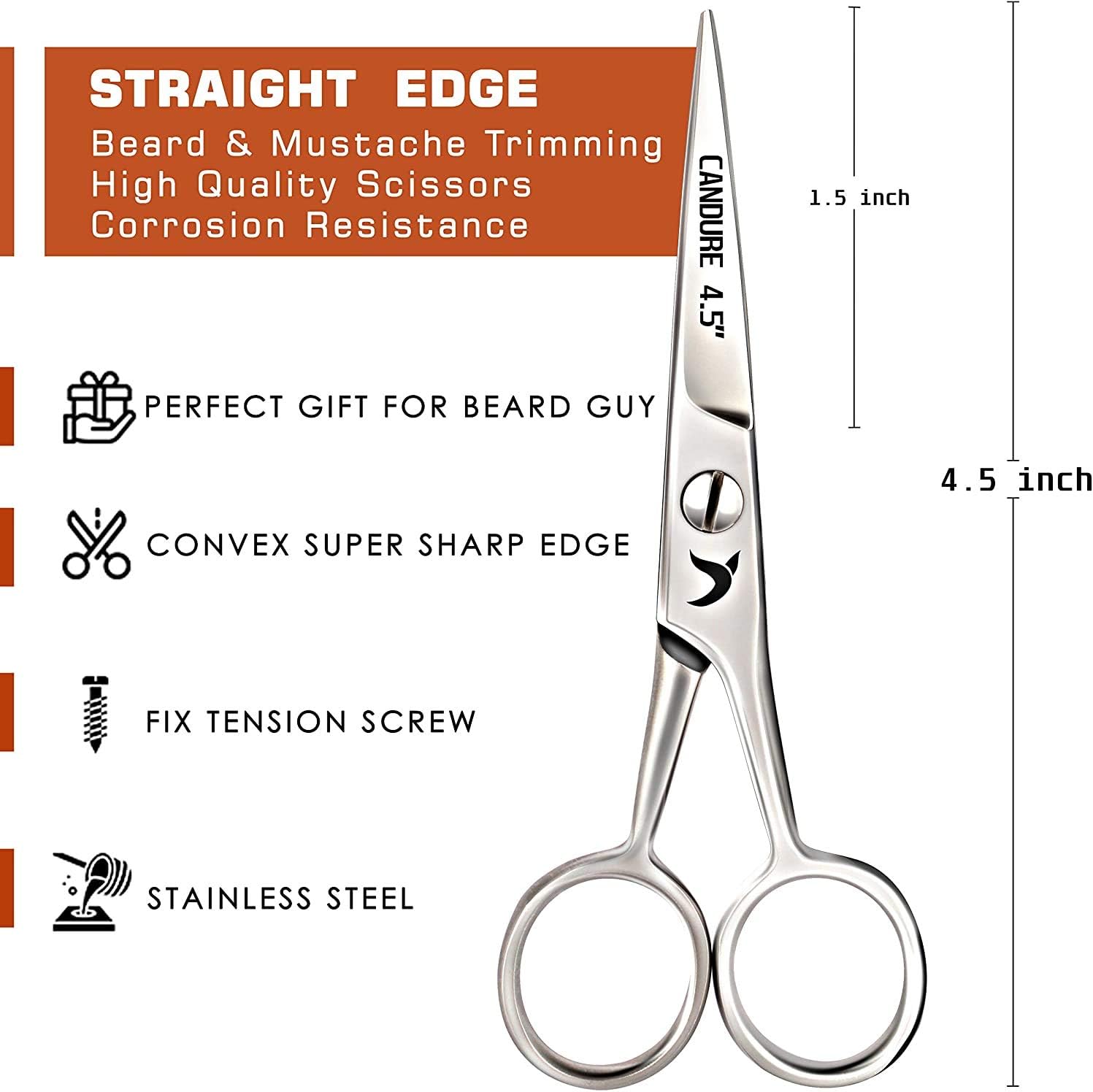 Detalle 2 de Candure Mustache Scissors 4.5