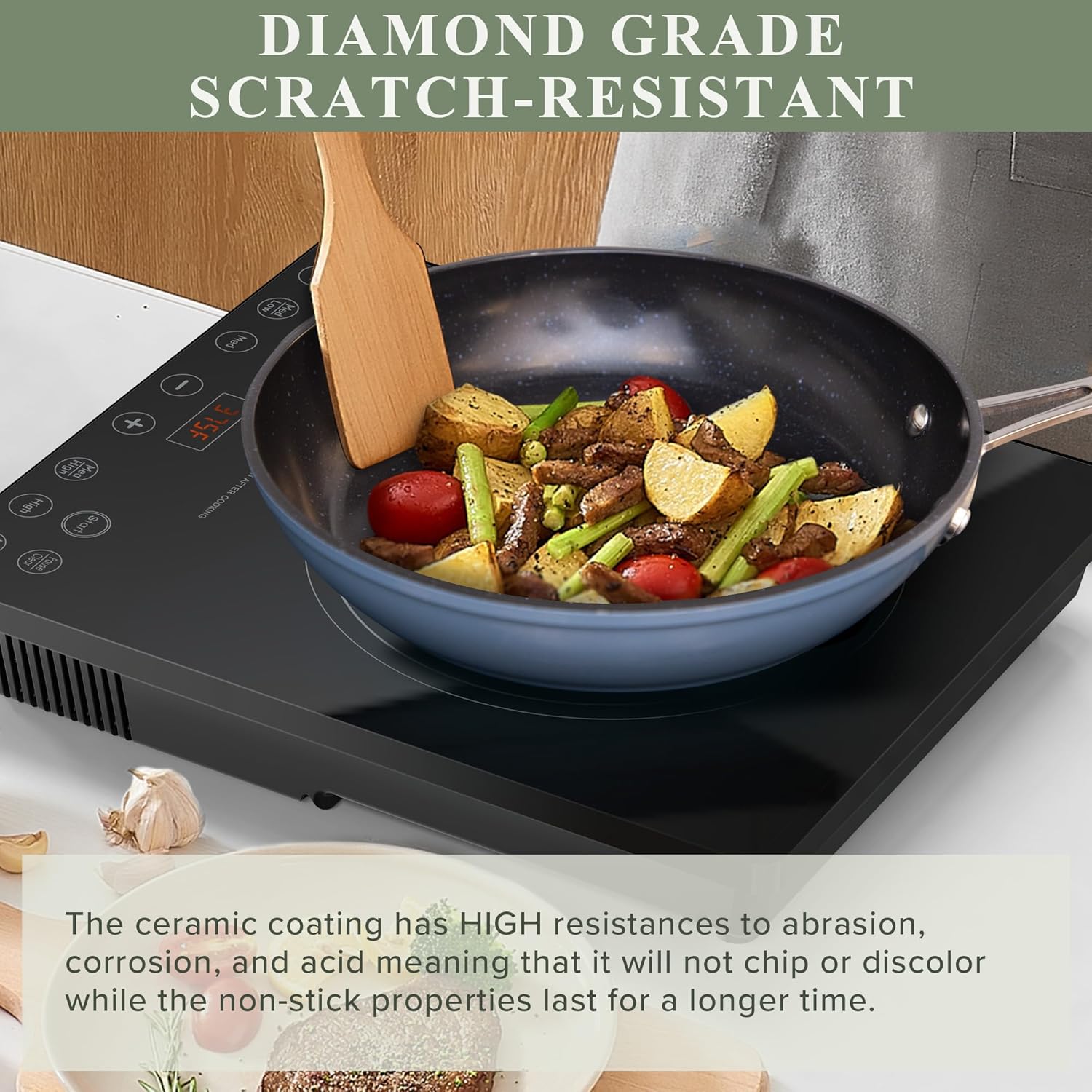 Thumbnail 2 de Nuwave Healthy Duralon Blue Ceramic Cookware Set