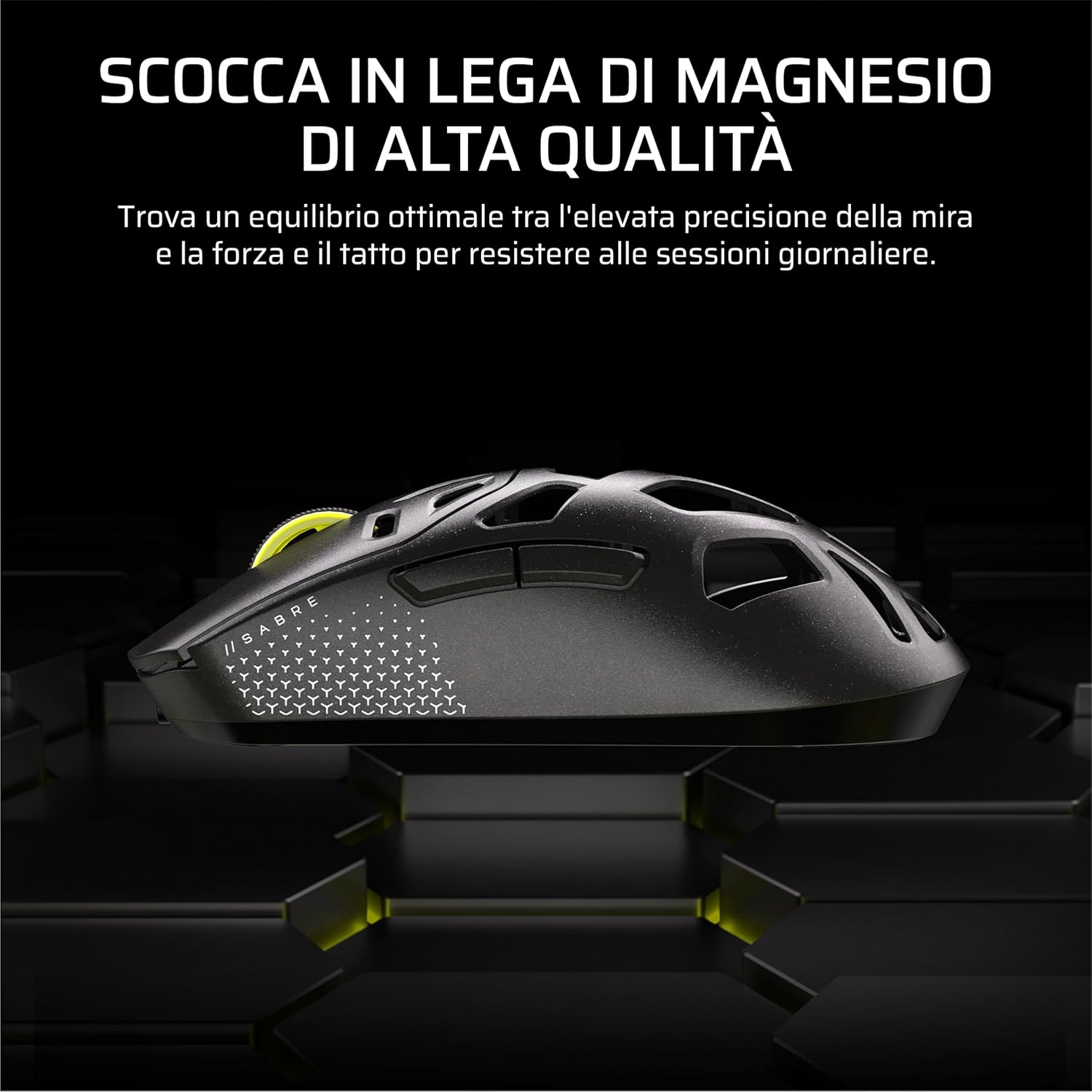 Thumbnail 2 de Corsair SABRE v2 PRO MG FPS Wireless con sensore MARKSMAN S fino a 33.000 DPI e polling Hyper-Polling 8.000 Hz – Nero
