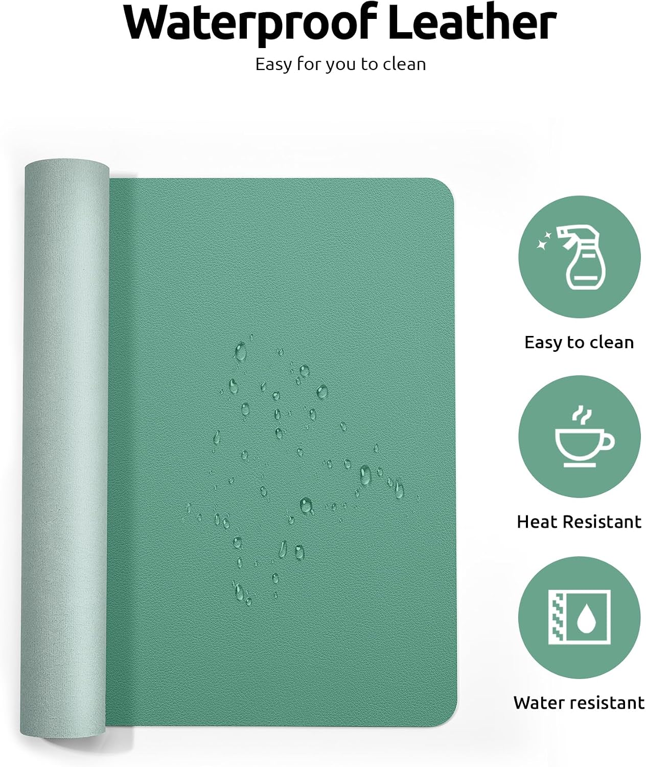 Thumbnail 3 de YSAGi Leather Desk Mat, Large 90 x 43 cm in Viridian Green