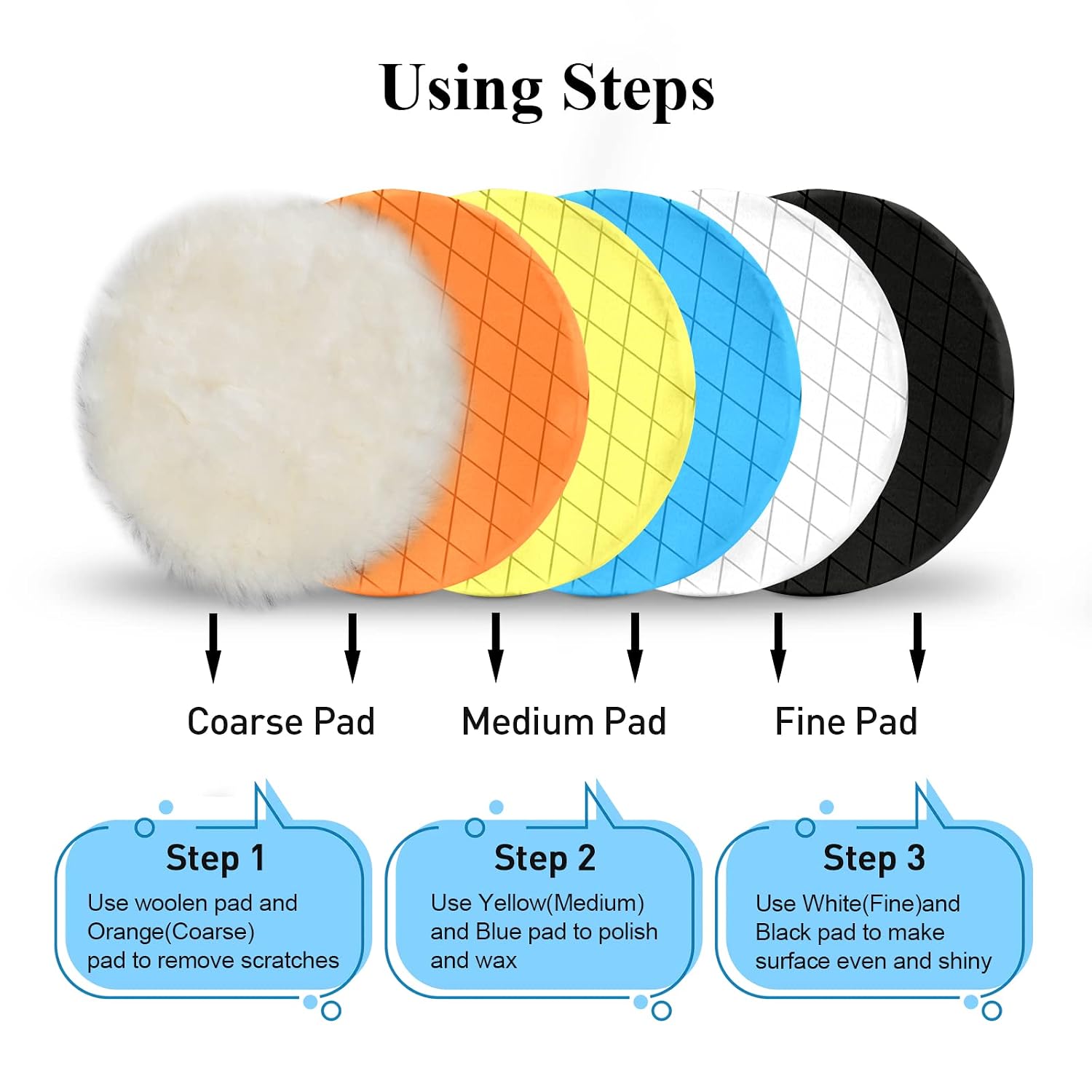 Detalle de Autolock 5 in buffing pads kit 6 pcs