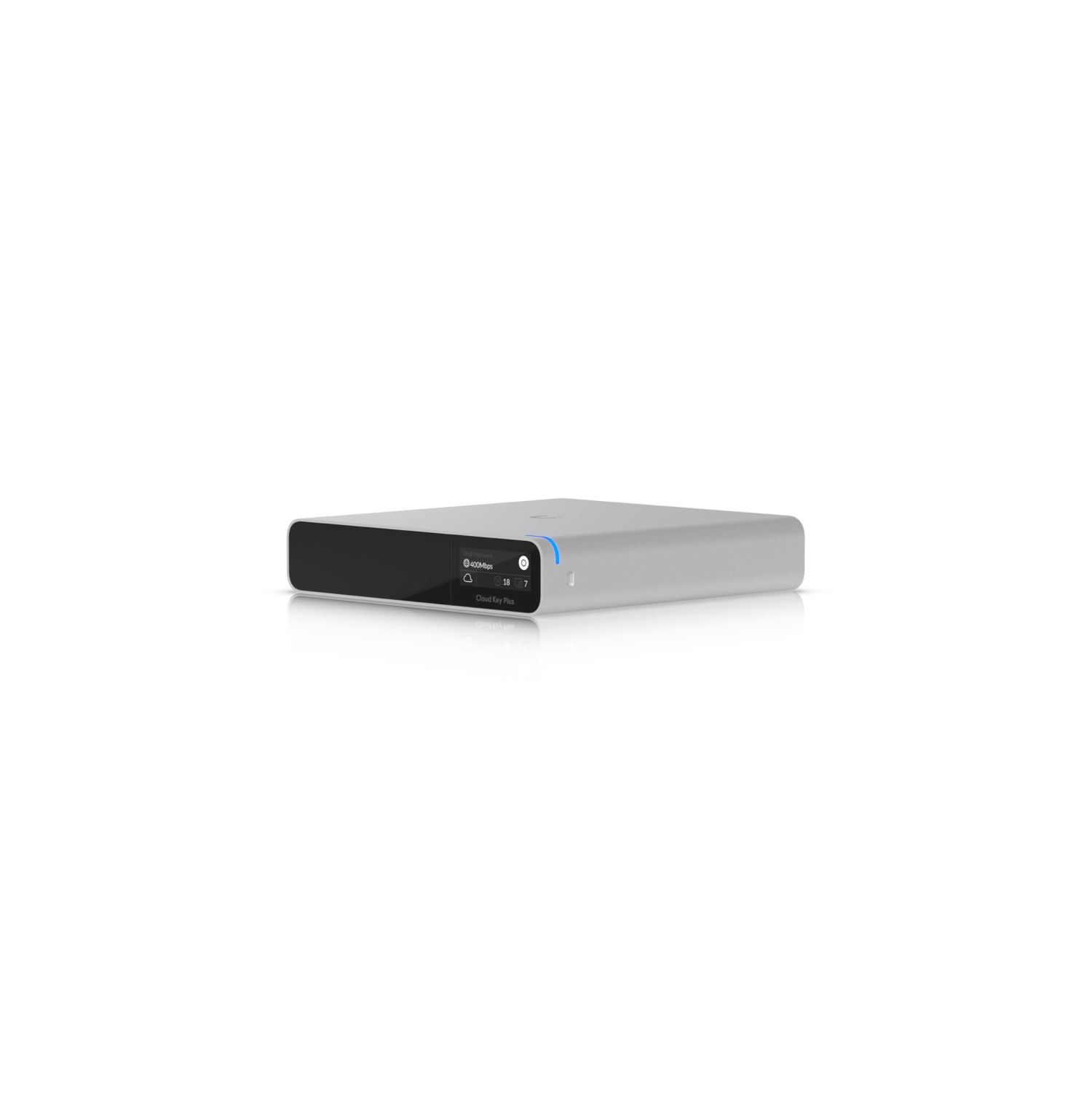 Detalle 2 de Ubiquiti CloudKey Plus ARM Cortex: gestión centralizada de redes en aluminio con almacenamiento y OLED