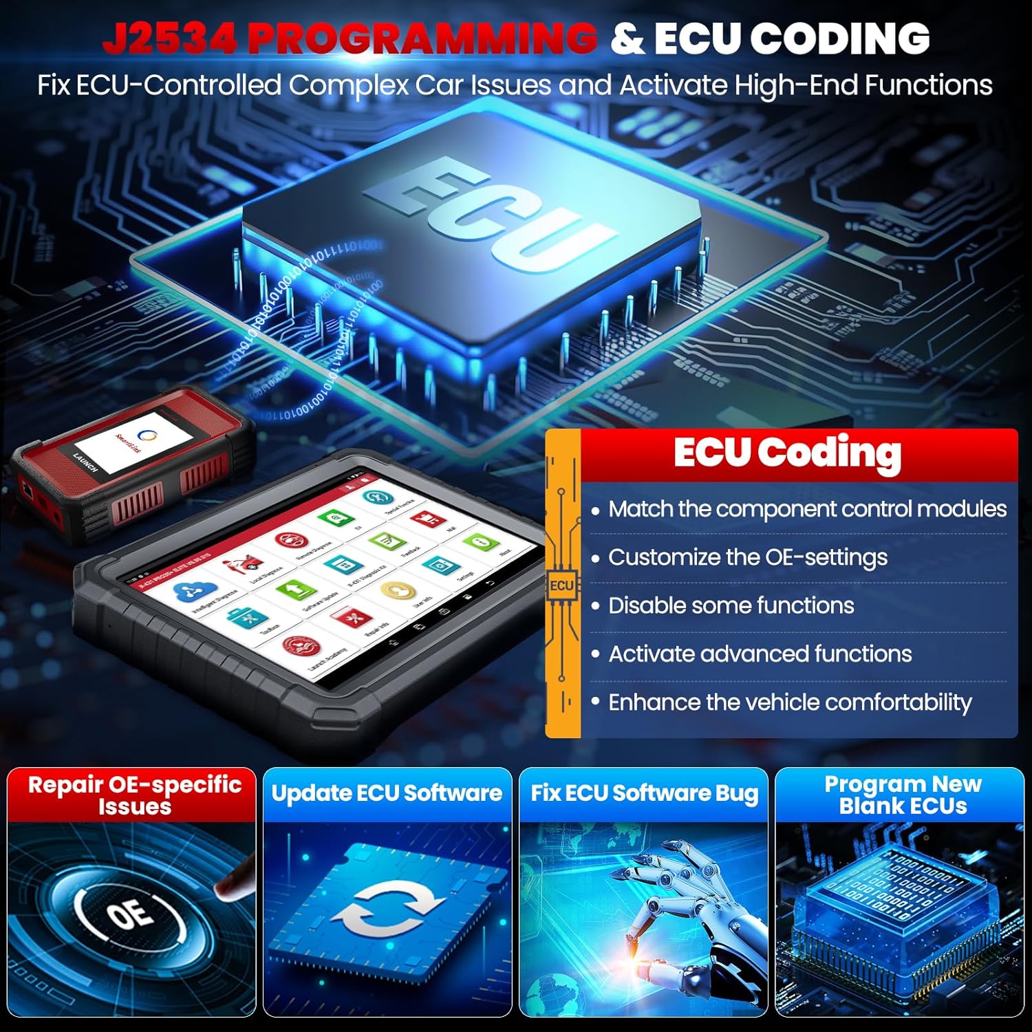 Thumbnail 2 de LAUNCH X431 PRO3S+ Elite — valise diagnostic auto bi-directionnelle J2534 SmartLinkC 2.0