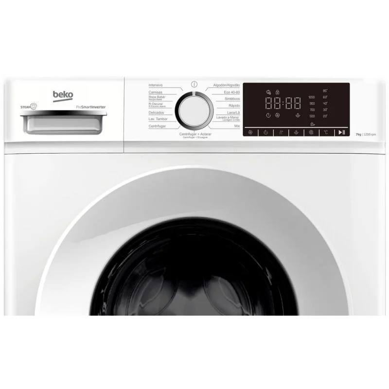 Detalle 2 de Lavadora Beko B1XW752WSPT: 7 kg, 1200 rpm, SteamCure y AquaWave para cuidado de la ropa