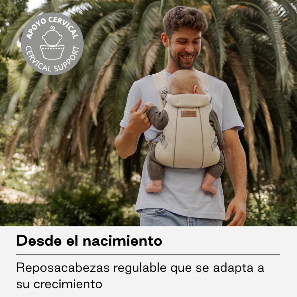 Detalle de Jané Dual Porte-bébé Ergonomique, Dès la Naissance — 3 positions, Beige