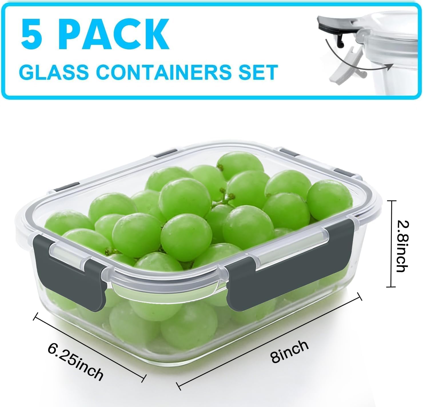 Thumbnail 1 de VERONES 36 OZ Meal Prep Containers 🍱