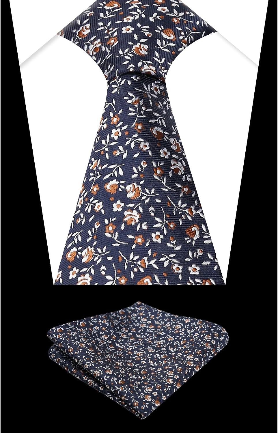 Thumbnail 3 de Alizeal Floral Necktie & Hanky Set – Small Floral Pattern, 100% Polyester