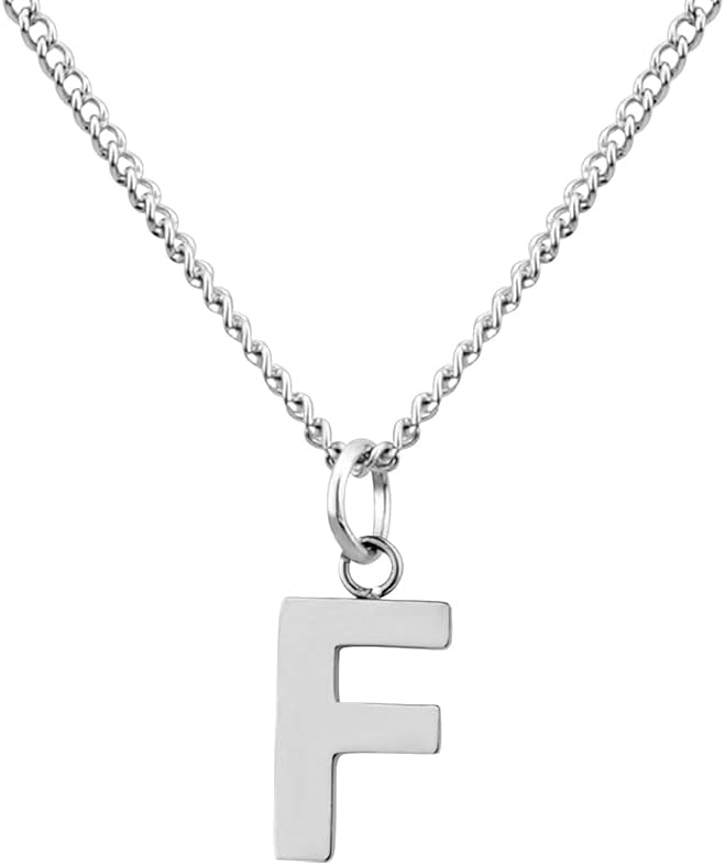 Detalle de GD GOOD.designs EST. 2015 Chaîne avec lettres argent pour femmes – Pendentif A à Z en acier hypoallergénique