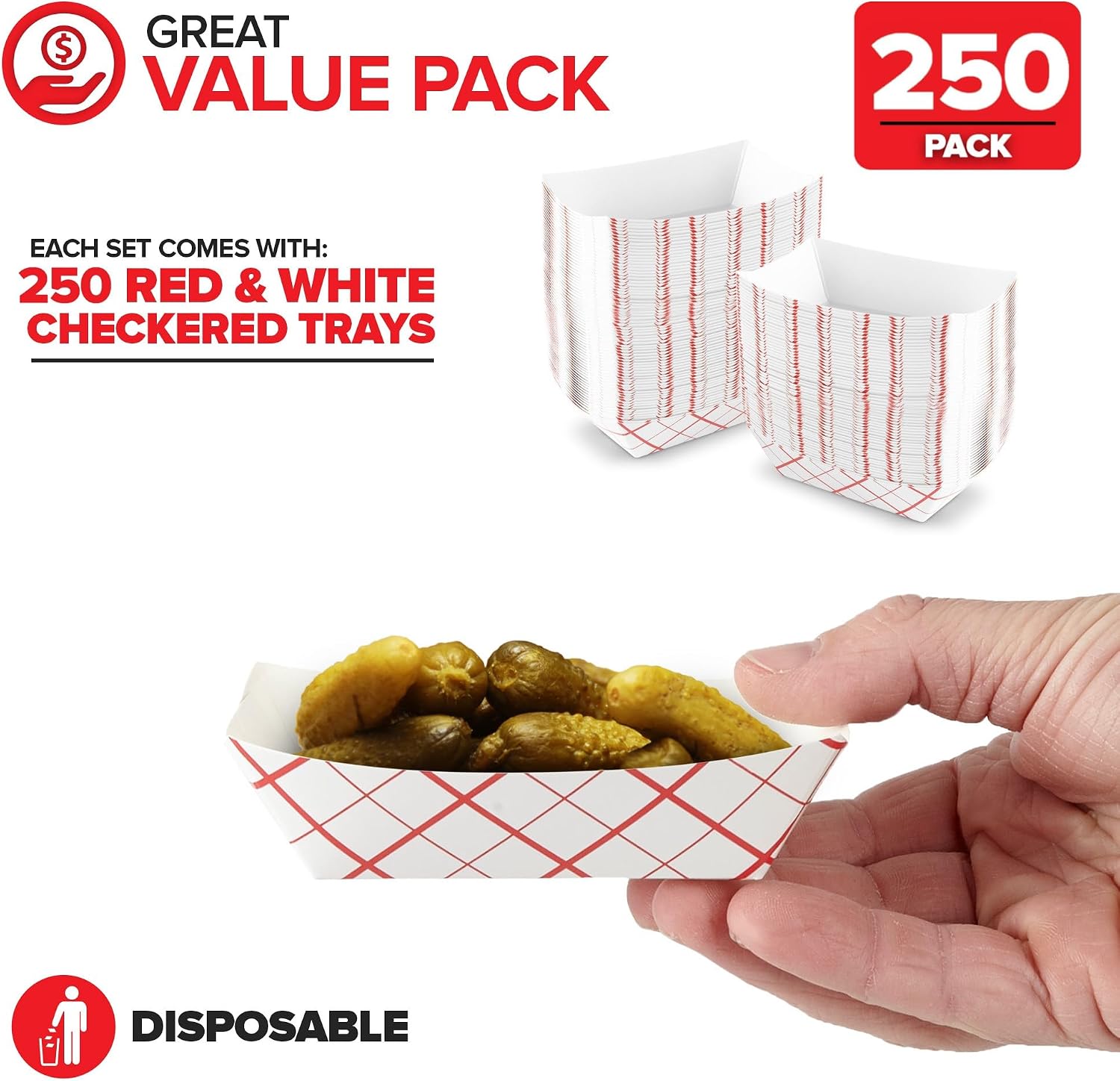 Detalle 2 de Mini Tiny Paper Food Boats 250 Pack