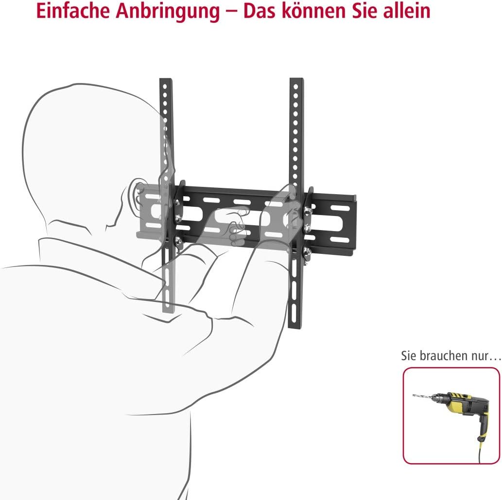 Thumbnail 1 de Hama TV-Wandhalterung neigbar für 32–75 Zoll (VESA 50×50 bis 400×400, bis 40 kg) schwarz