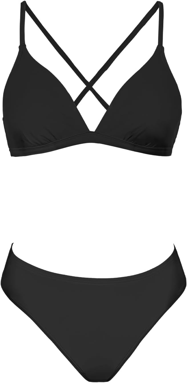 Detalle de CUPSHE Women's Bikini Set Triangle Contrast Trim Bikini Swimsuit