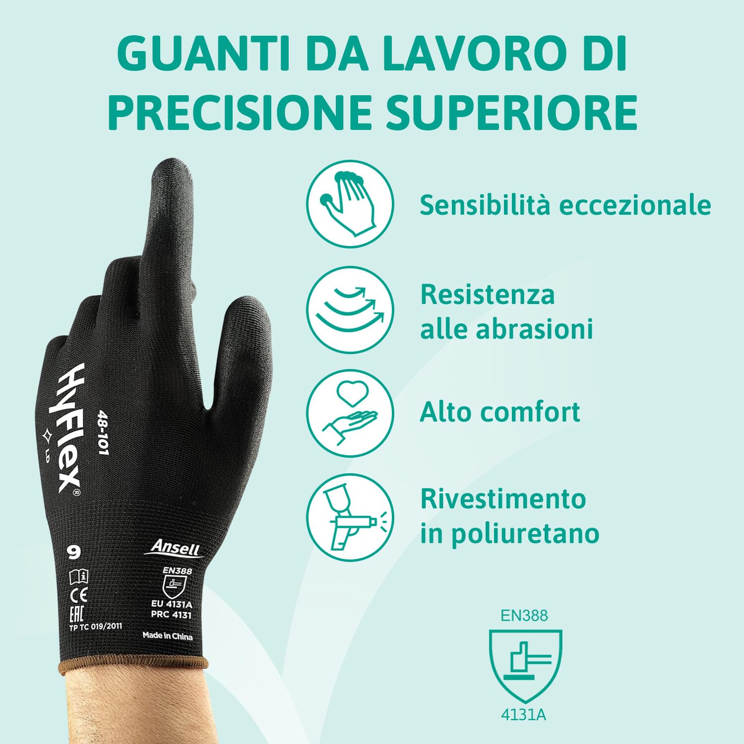 Thumbnail 1 de Ansell HyFlex 48-101 Guanti da lavoro sottili L 12 paia 🧤