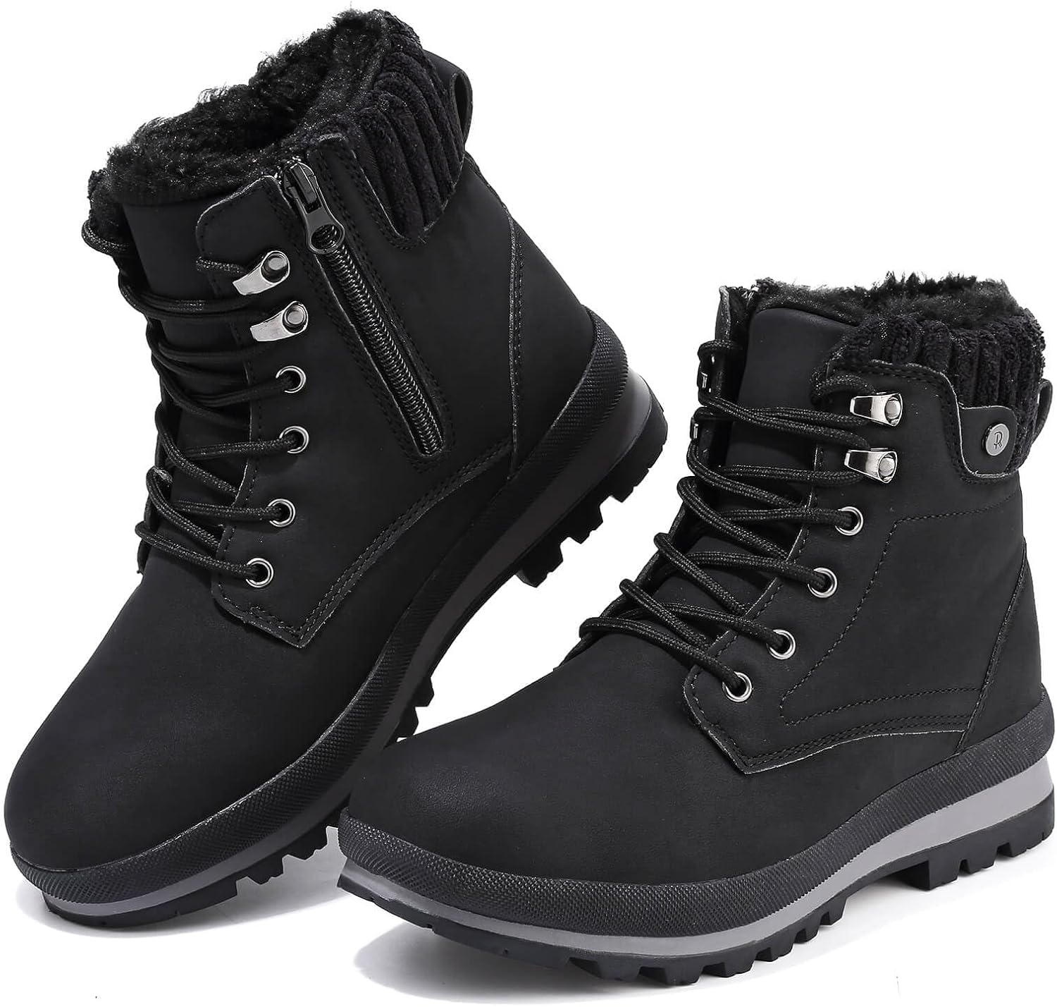 Detalle de Hanani Women's Winter Snow Boots Waterproof Lace-Up Mid Calf