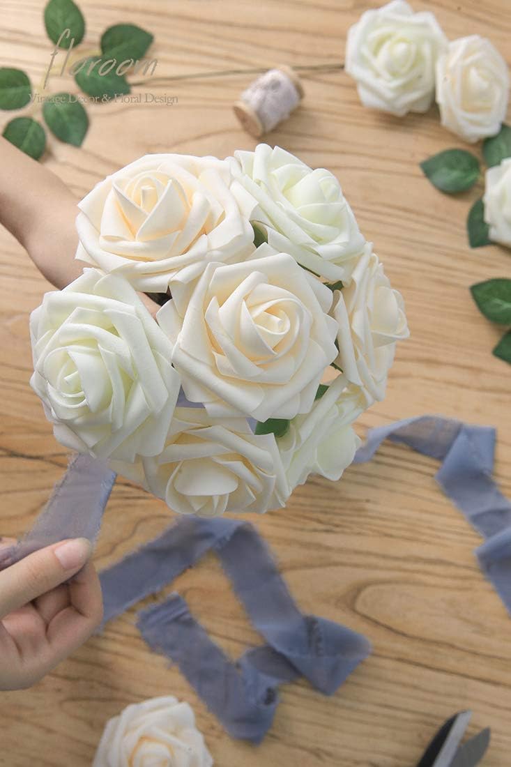 Thumbnail 4 de Floroom 25pcs Ivory Foam Roses bouquet DIY