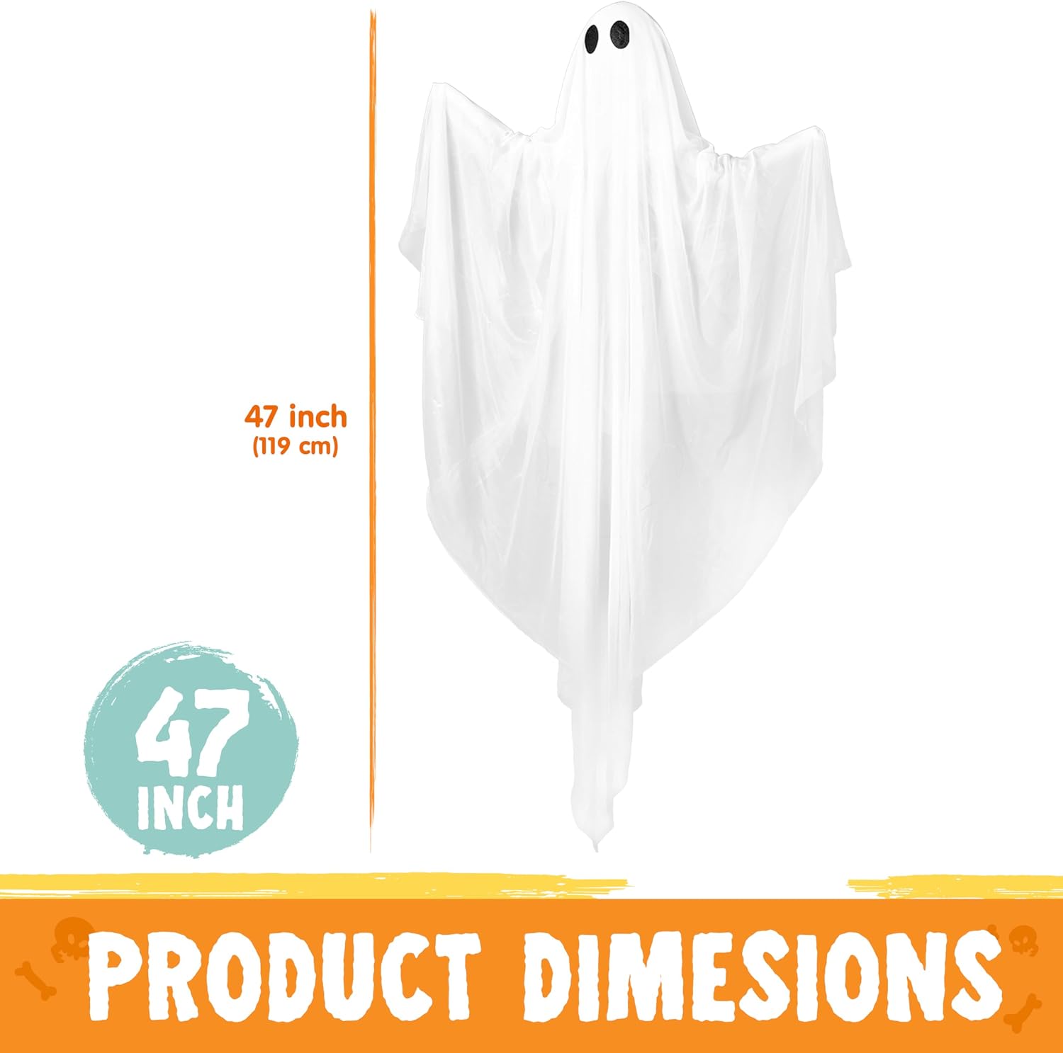 Detalle 1 de JOYIN 11504 47-Inch Hanging Halloween Ghost with Blue LED and Timer
