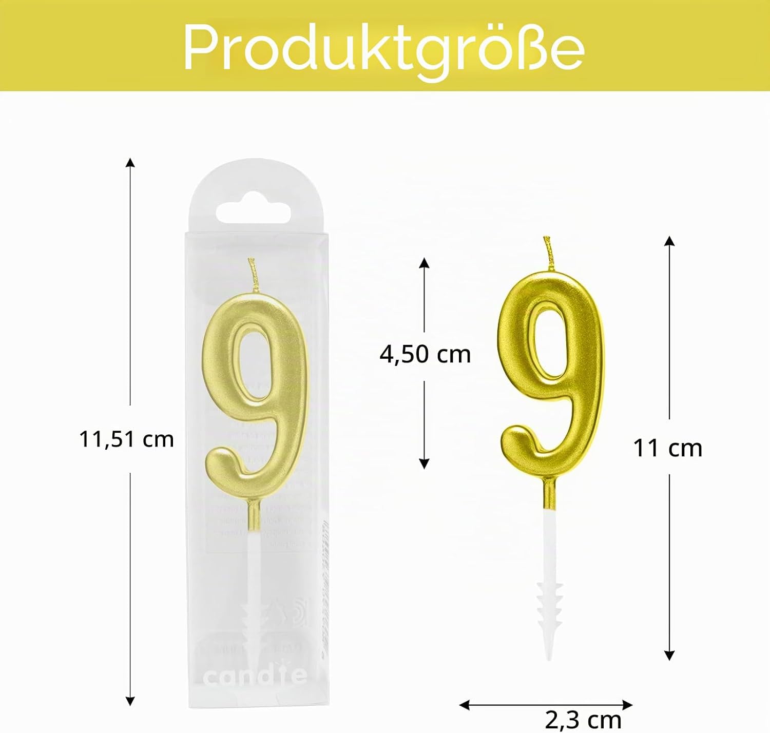 Detalle de BEAN LIEVE 10 Stück Ziffern-Geburtstagskerzen – Glitzernde Zahlenkerzen in Gold (0–9) für Kuchen, Jubiläen und Feiern