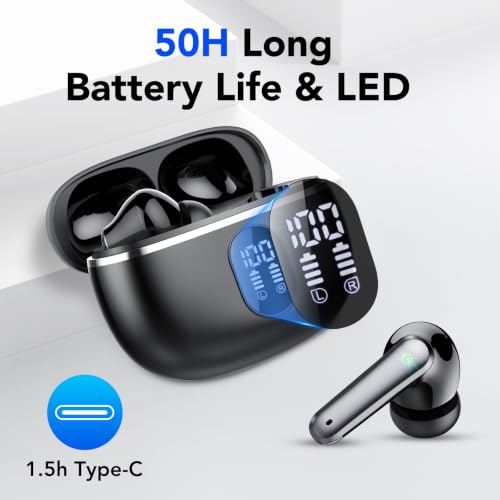 Detalle de IKT Auriculares Inalámbricos Bluetooth 5.4 con ENC, IPX7 y 50 h de autonomía