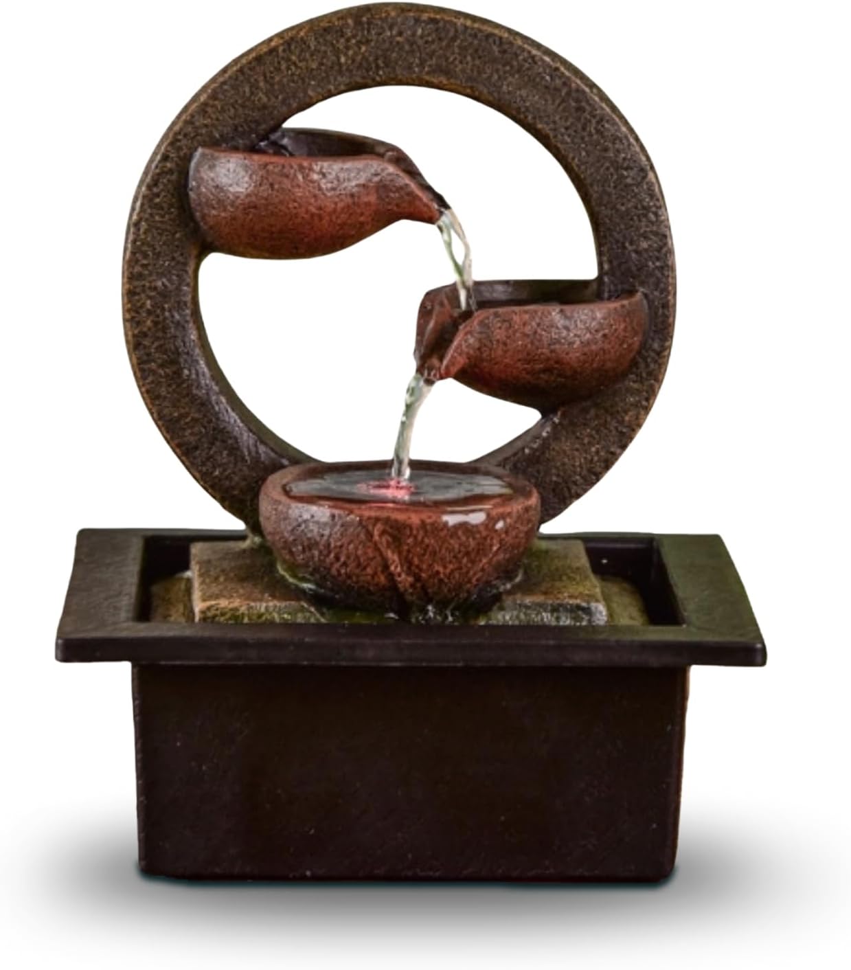 Detalle de Zen'Light Zen Terai – fontanna dekoracyjna z oświetleniem LED, żywica, 25 cm