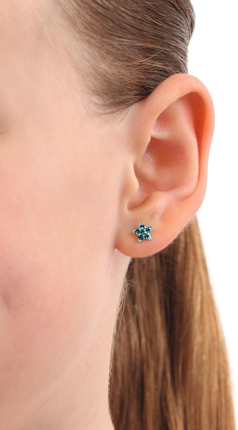 Thumbnail 3 de Amor Ohrstecker 925 Sterling Silber – Sternmotiv für Mädchen, mit Kristallglas