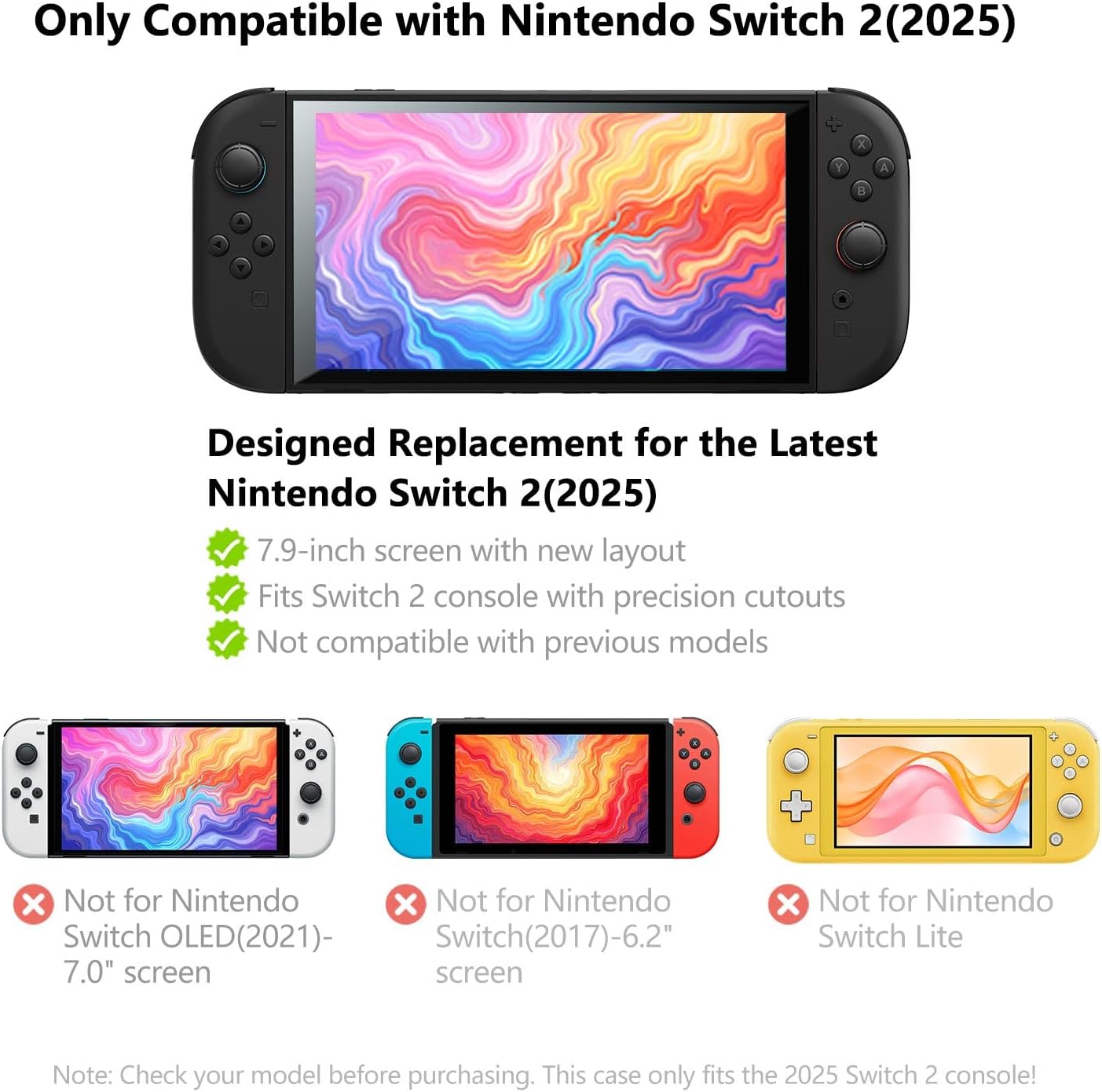 Thumbnail 5 de Textured Grip Protective Case for Nintendo Switch 2 (2025) in Cute Pink Strawberry Design – Matte Shockproof TPU Shell