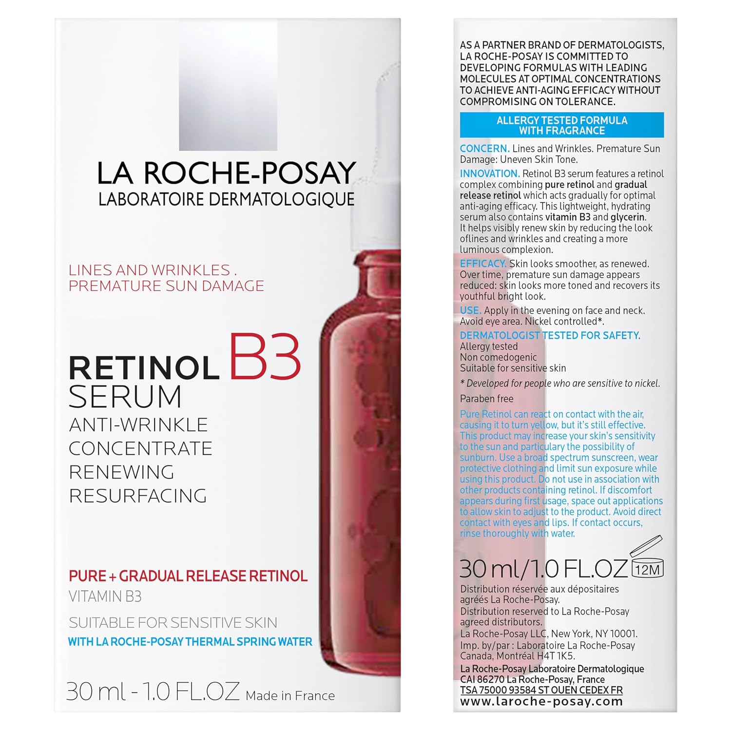Detalle 2 de La Roche Posay Anti-Falten Serum-Konzentrat – Retinol B3 für normale bis empfindliche Haut, 30 ml