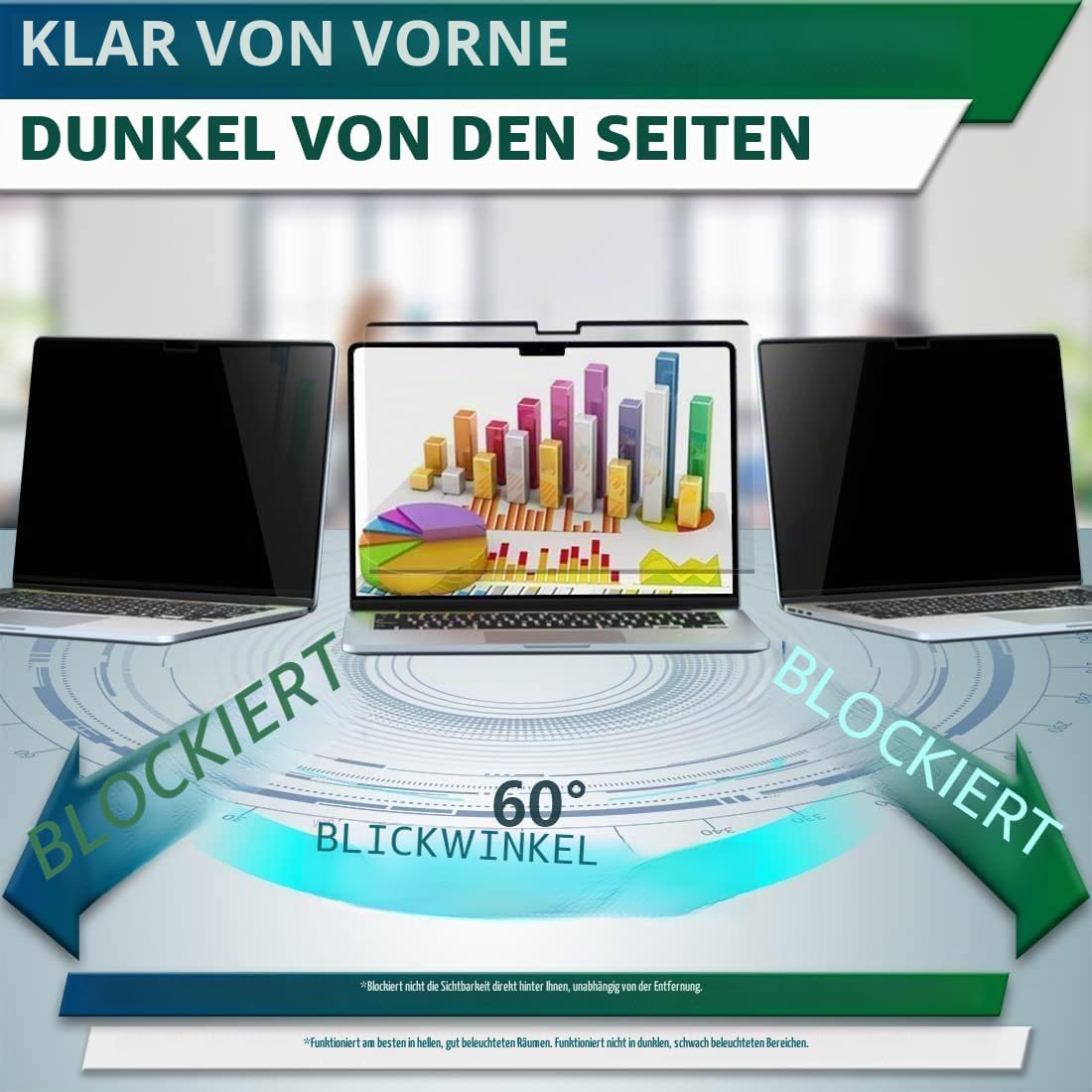 Detalle 2 de STARY Magnetischer Blickschutzfilter für MacBook Pro 14,2 Zoll (M1–M5, 2021–2026) mit Anti-Spy & Kamera-Schieber