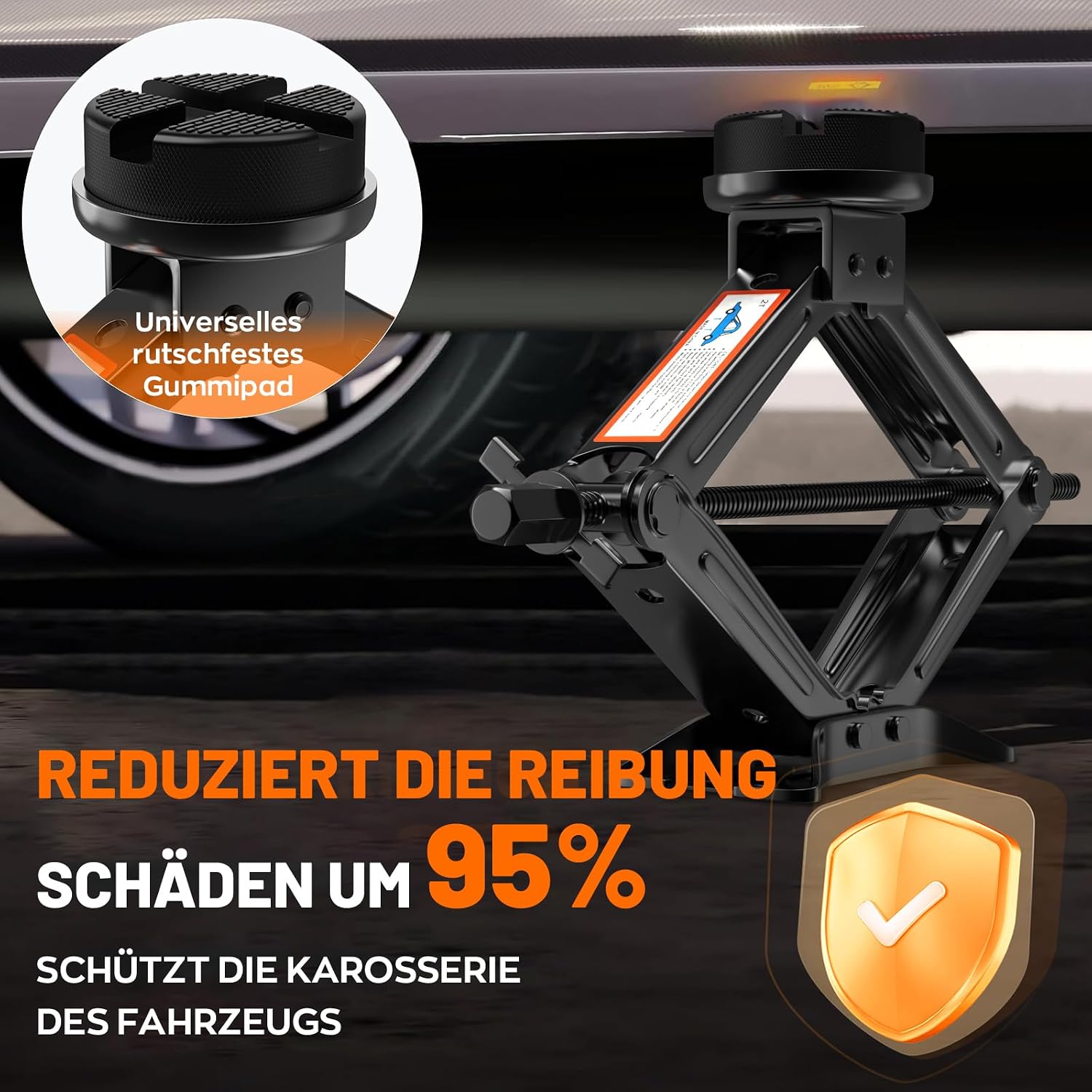 Thumbnail 2 de IMAYCC Wagenheber 2T (bis 2.000 kg) – universeller Scherenwagenheber mit Gummiauflage & Radkreuzschlüssel