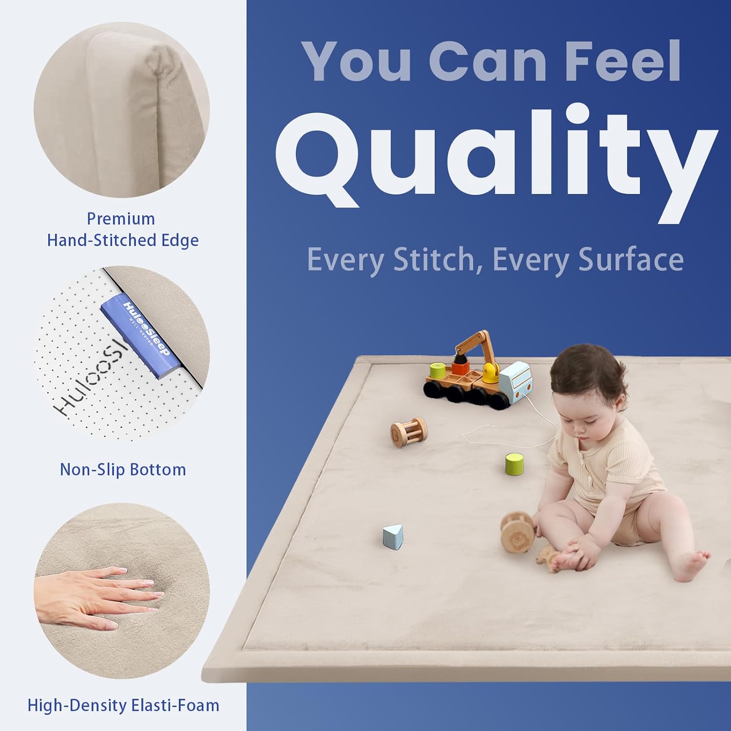 Detalle de HulooSleep Baby Play Mat, Memory Foam