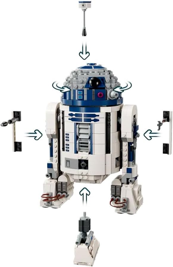 Thumbnail 3 de LEGO Star Wars 75379 R2-D2 Building Toy – Play and Display Droid Figure with Rotating Head, Periscope & Tools