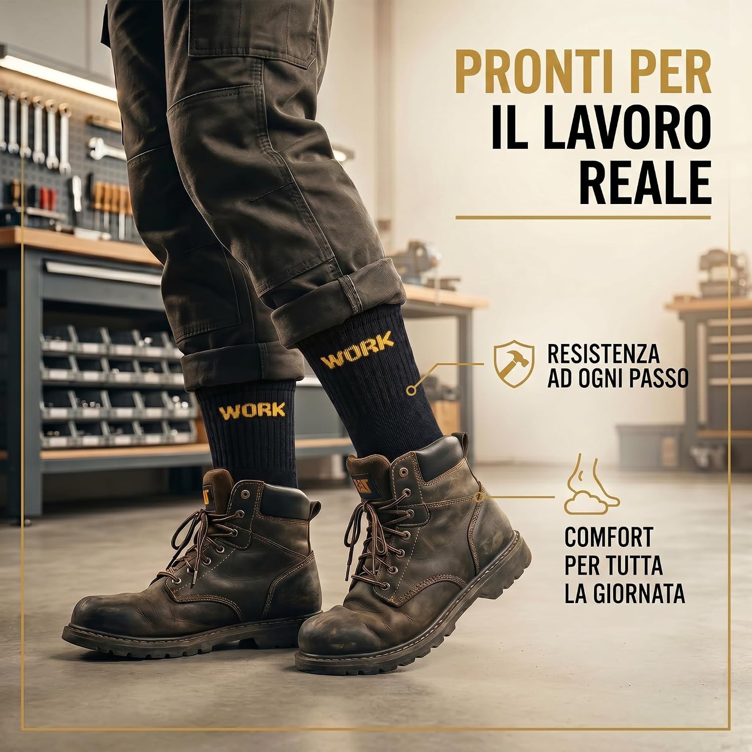 Detalle de PS PROUTHS Calzini da lavoro uomo rinforzati: comfort e protezione per giornate impegnative