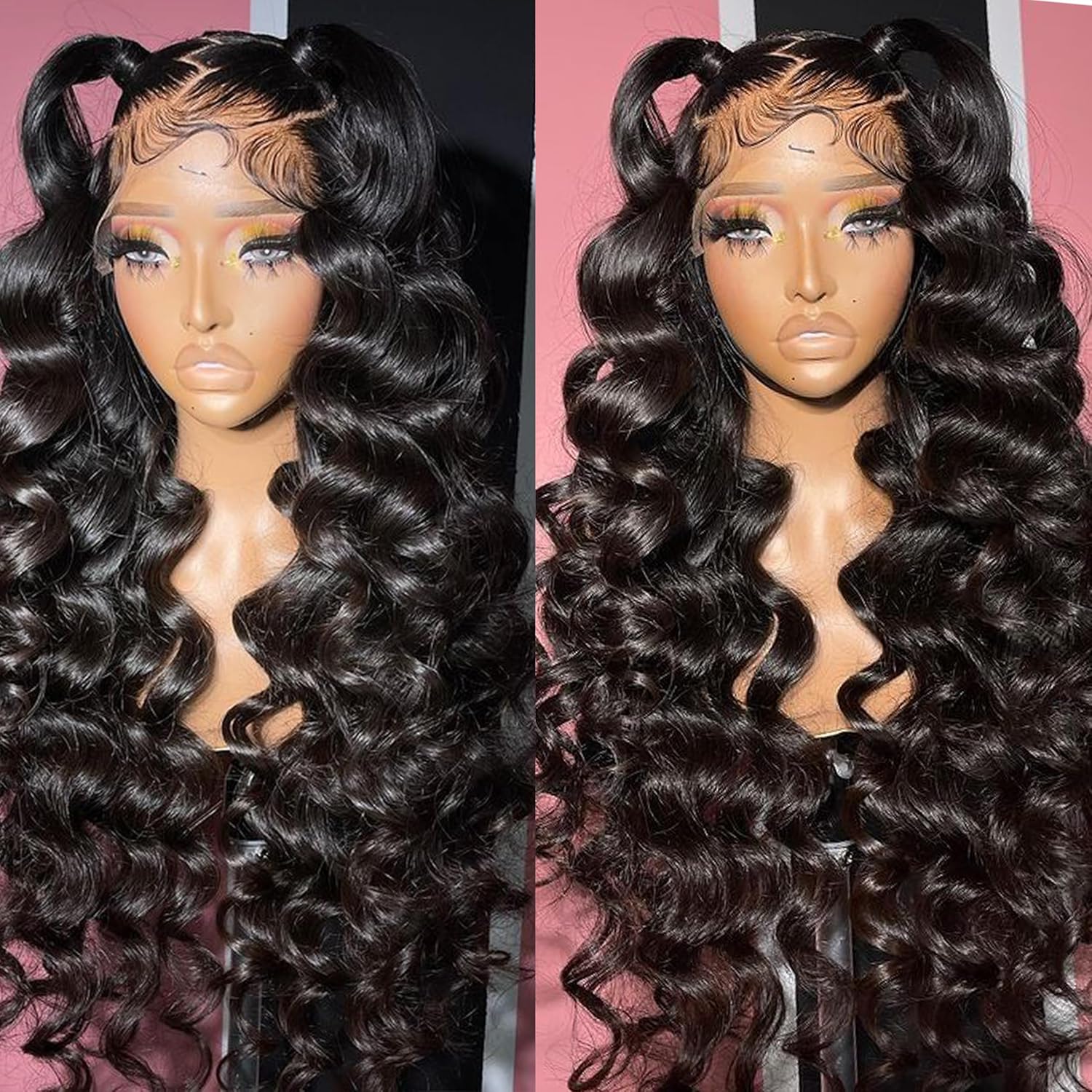 Detalle 2 de NKTU Deep Wave Lace Front Wig 180 Density