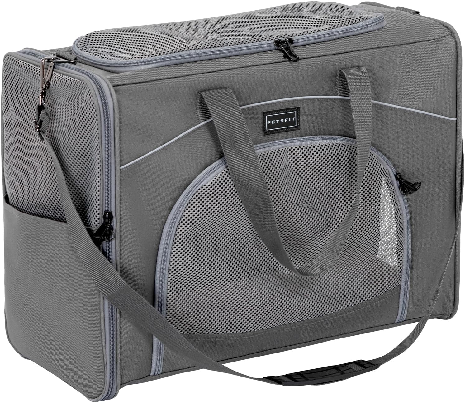 Detalle de Petsfit Hundetasche für Flugzeug & Reise 55x40x23 (bis 13 kg) – Transporttasche für Auto, Bahn und Flug