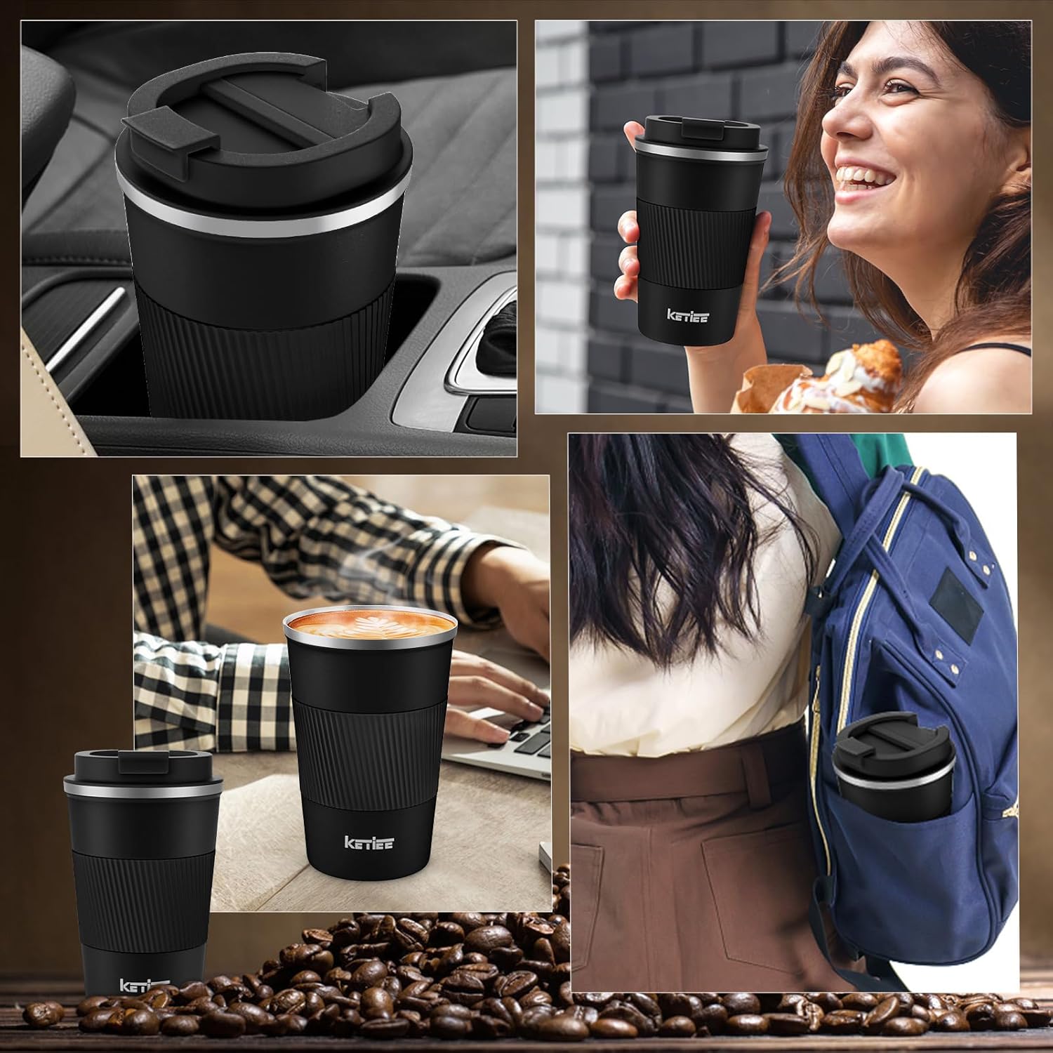 Thumbnail 3 de KETIEE Thermobecher 380 ml Edelstahl