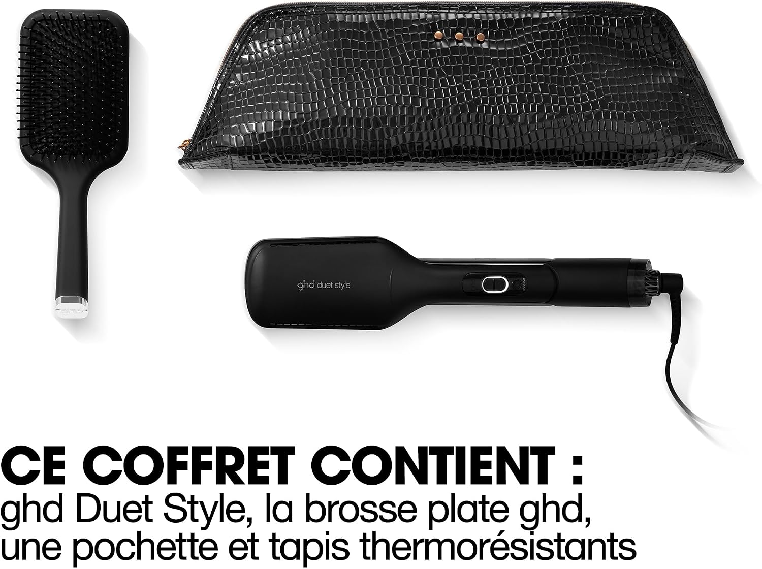 Detalle de ghd Duet Style Coffret – Lisseur Séchant 2-en-1 (Noir) avec Brosse et pochette