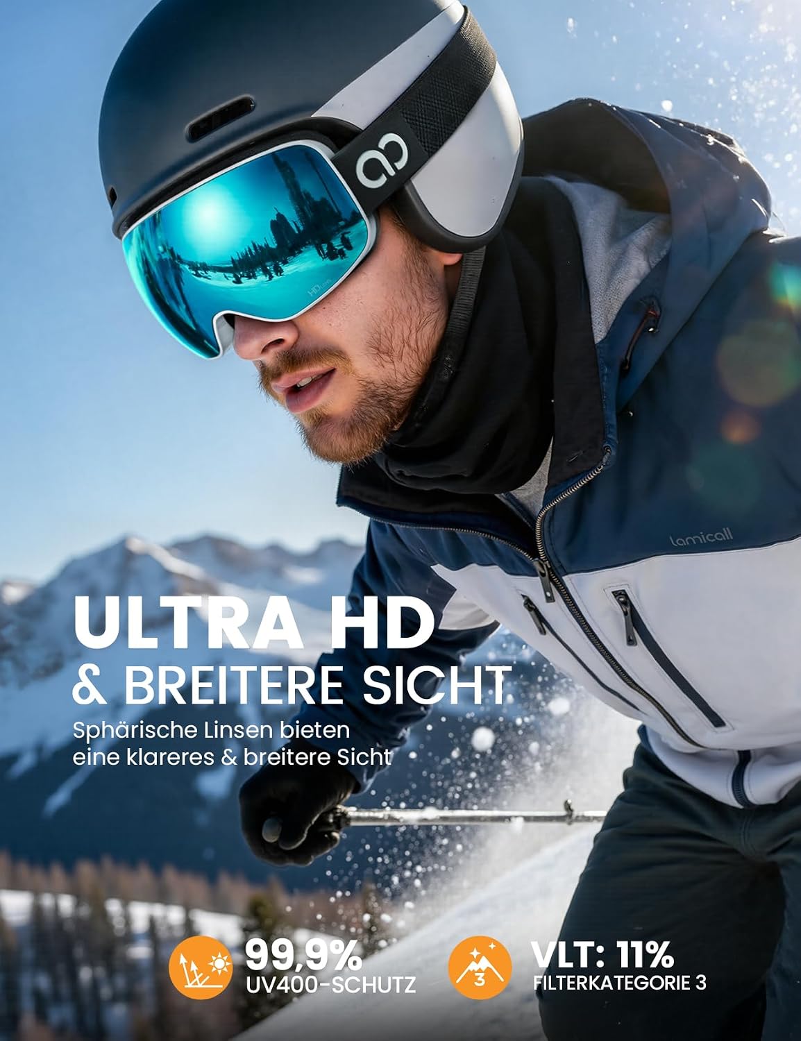 Detalle 2 de Lamicall Skibrille OTG Anti Fog