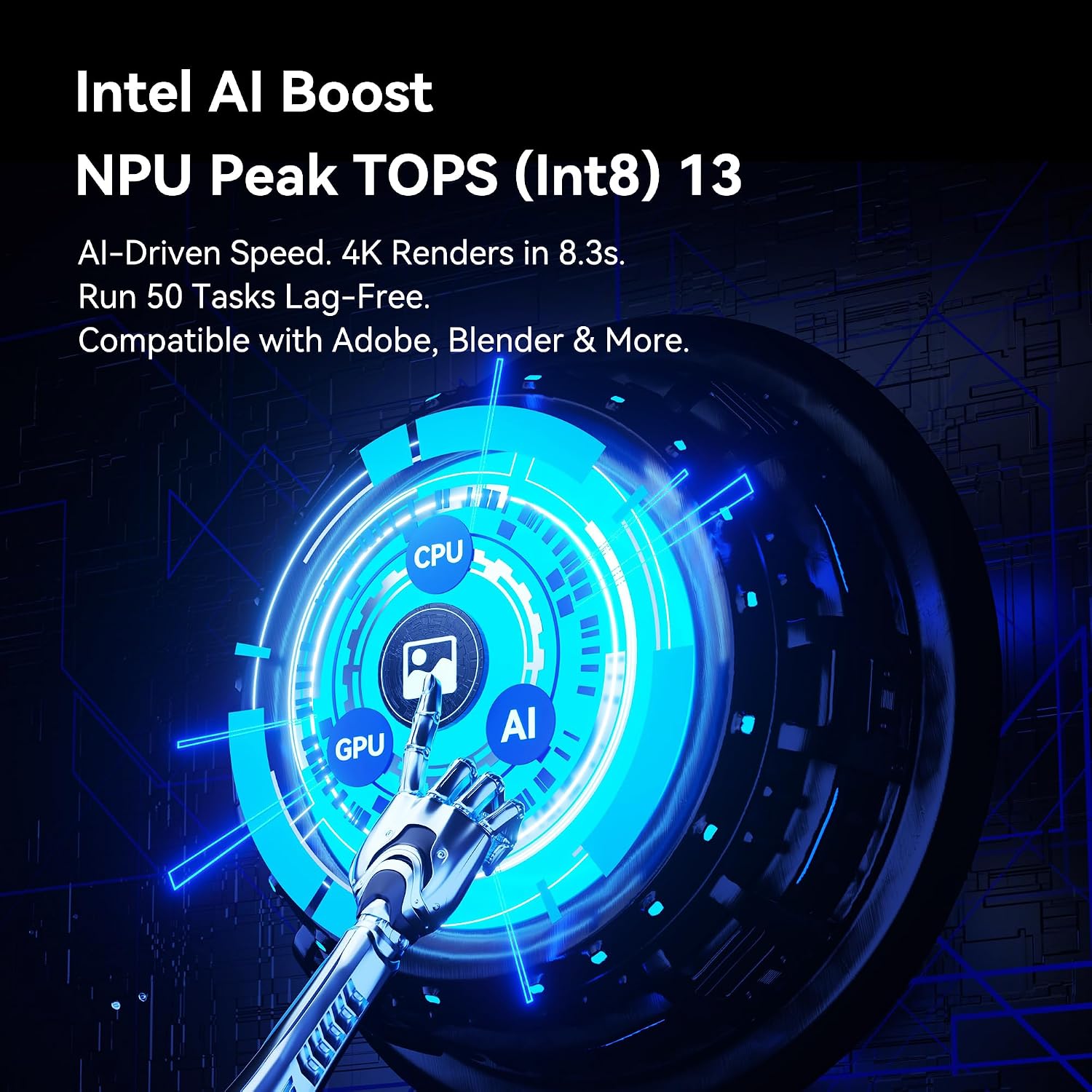 Detalle de GEEKOM IT15 Mini PC (Intel Core Ultra 9 285H, 32GB DDR5, 2TB NVMe) with Windows 11 Pro for office and 4K multi-display